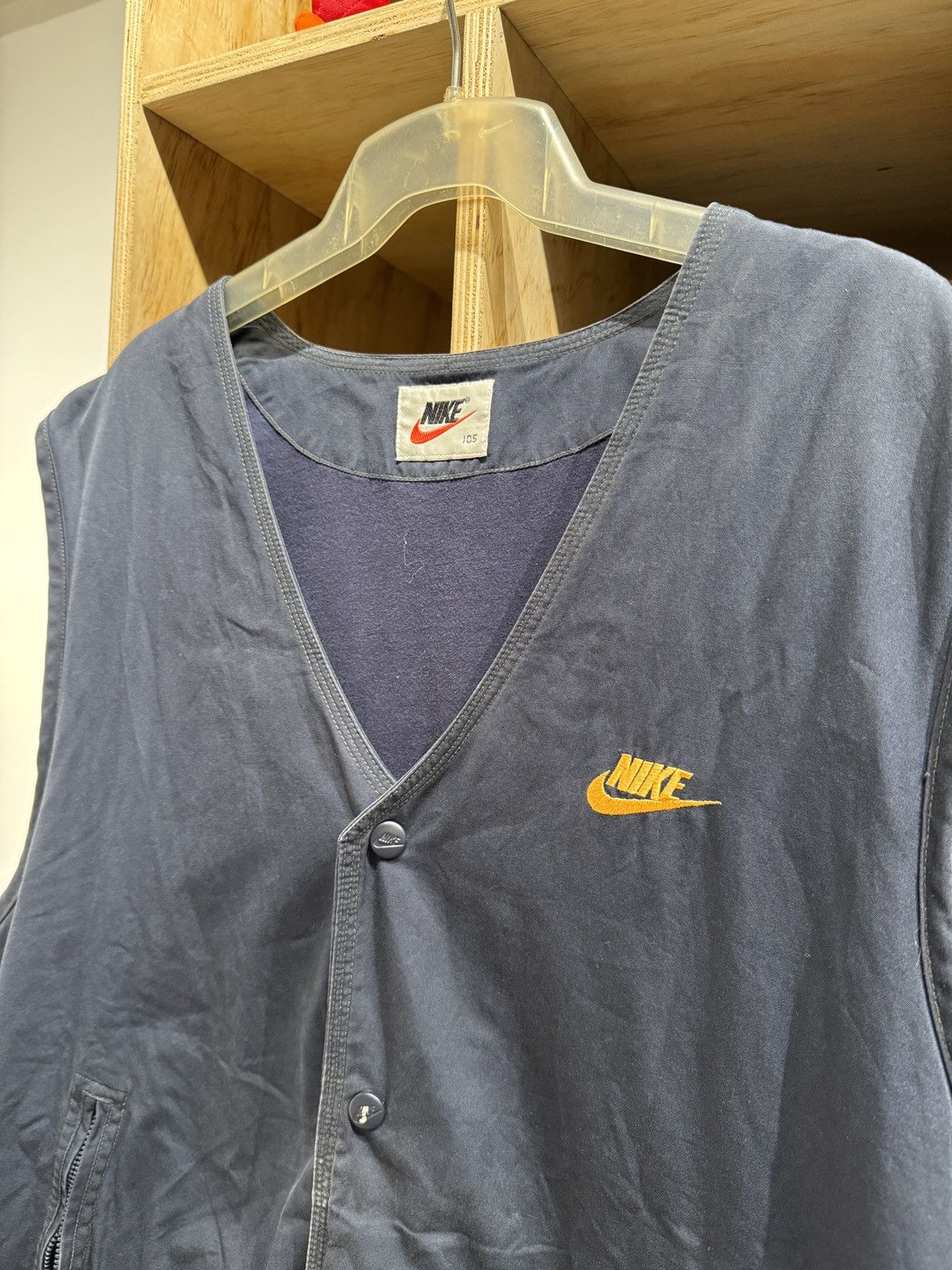 Nike Vintage Nike Big Logo 90's Button Vest Jacket Size US L / EU 52-54 / 3 - 3 Thumbnail