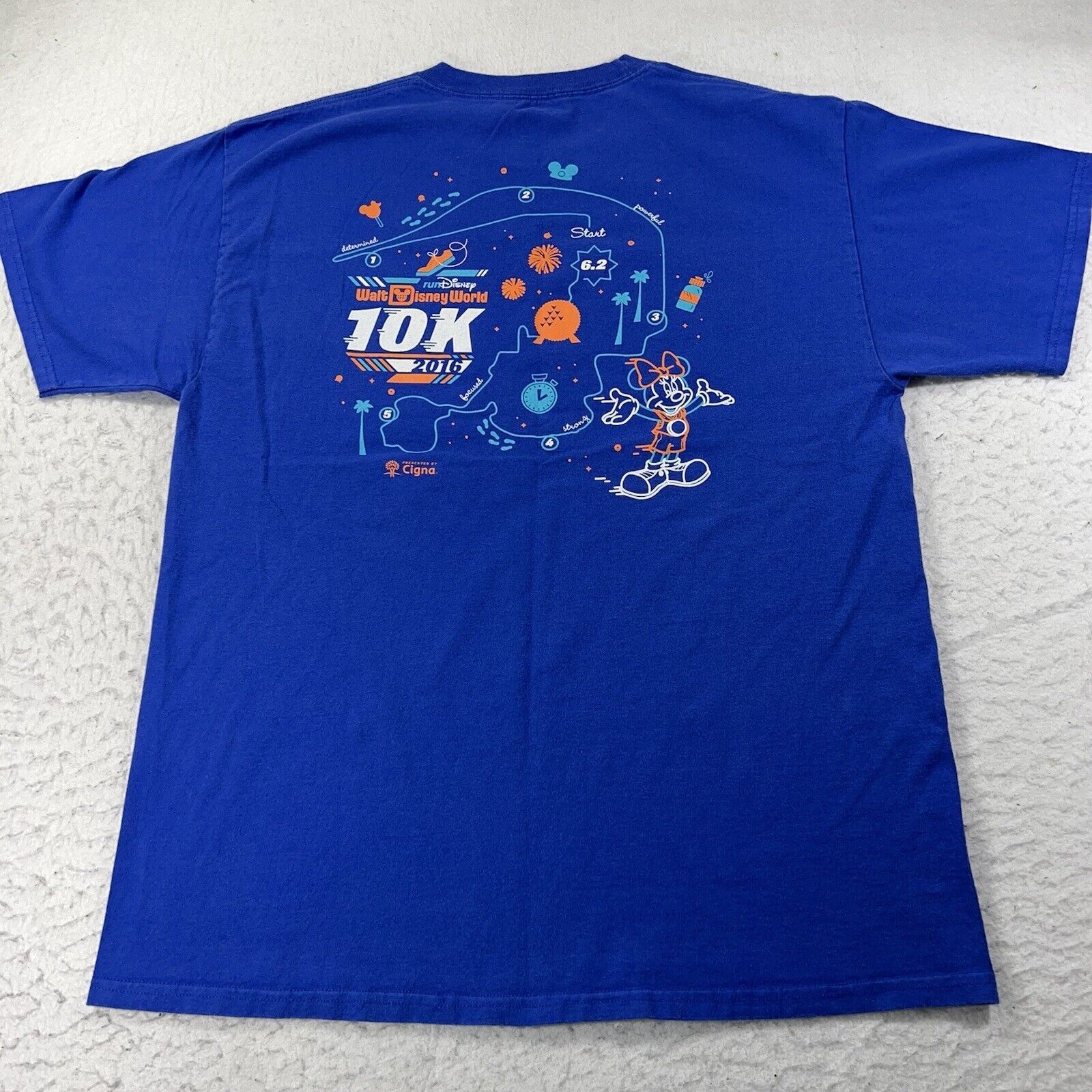 Hanes RunDisney Large Disney World 10K Race Blue Graphic T Shirt Size US L / EU 52-54 / 3 - 9 Thumbnail
