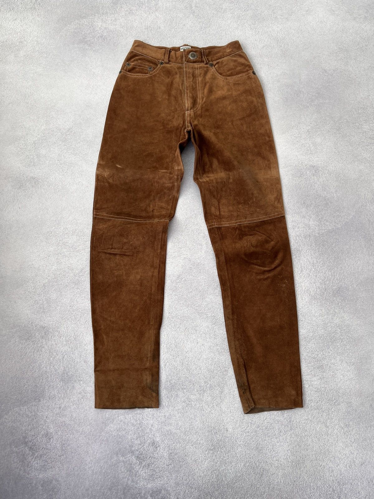 Designer × Moschino × Vintage Vintage Moschino Leather Women’s Rare Pants Cowboy Style Size 30" / US 8 / IT 44 - 2 Thumbnail