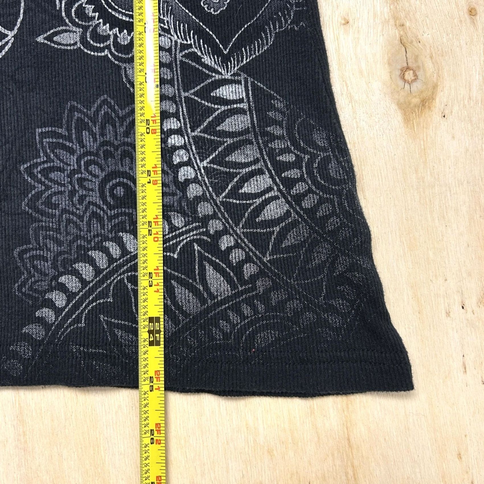 Vintage Y2K Mudd Shirt XL Black Floral Scroll Graphic V Neck Long Sleeve Top Size XL / US 12-14 / IT 48-50 - 4 Thumbnail