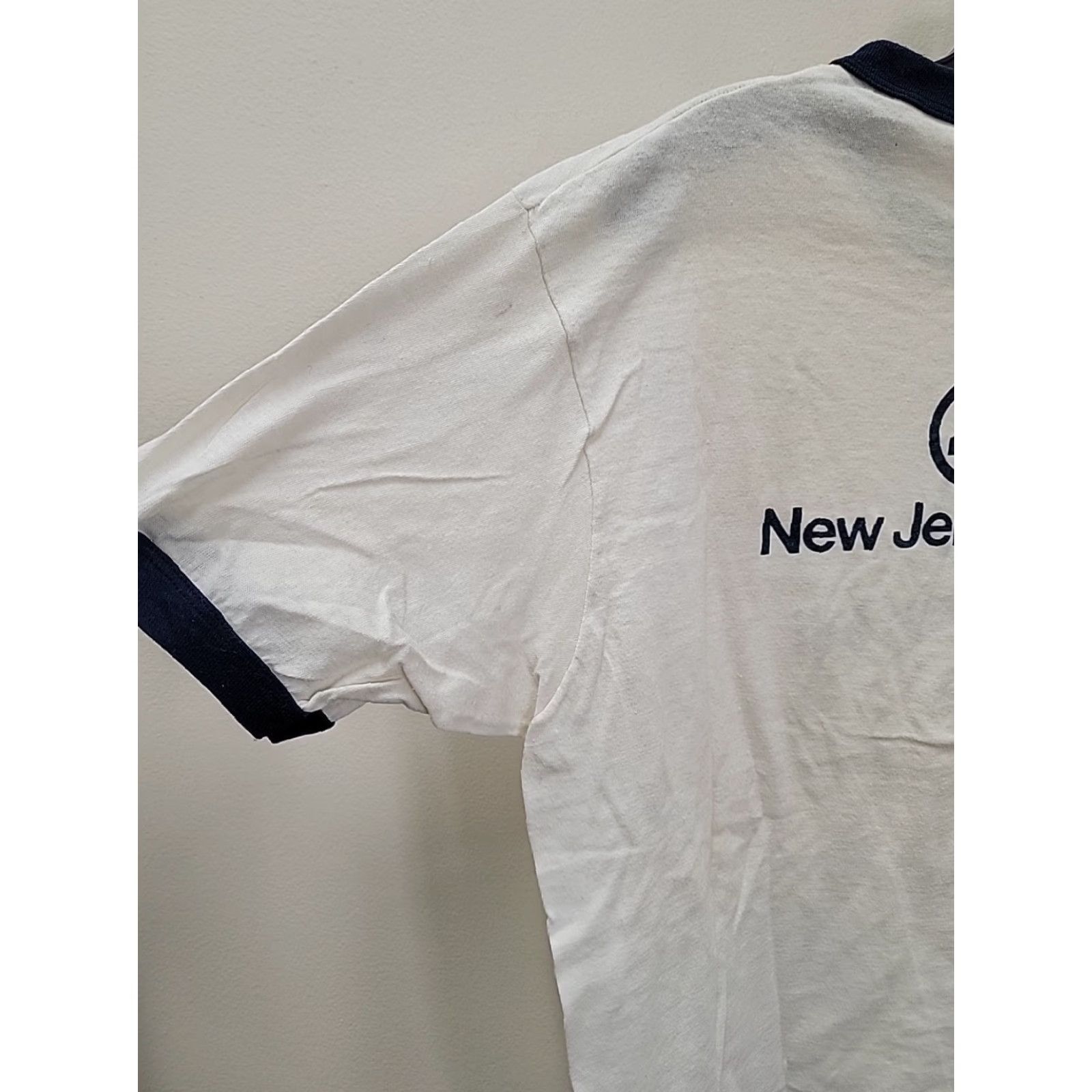 Hanes VINTAGE Bell Atlantic White Ringer T-Shirt Mens L Short Sleeve 80s Size US L / EU 52-54 / 3 - 6 Thumbnail