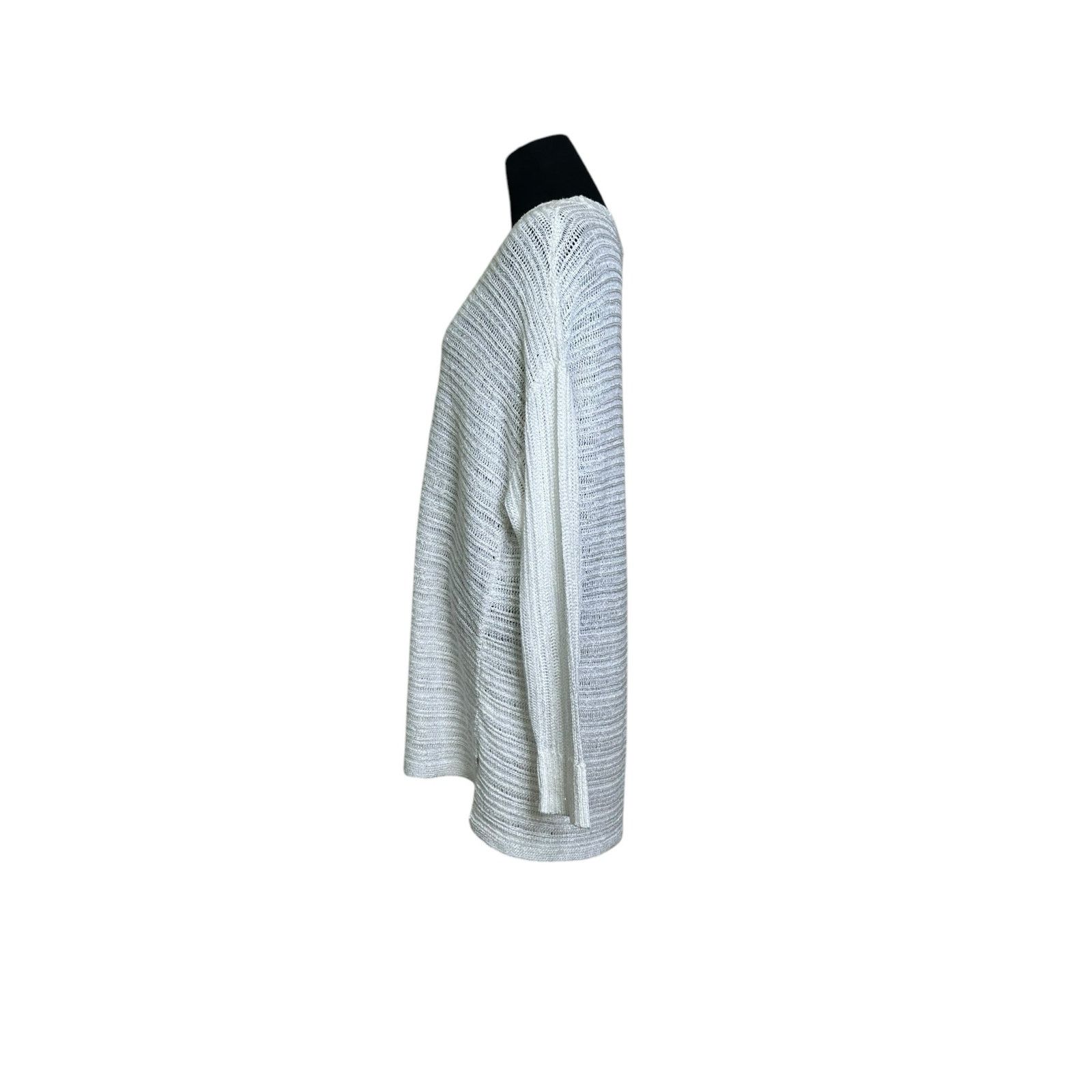 DKNY DKNY ivory metallic crochet tunic sweater size Large Size L / US 10 / IT 46 - 9 Thumbnail