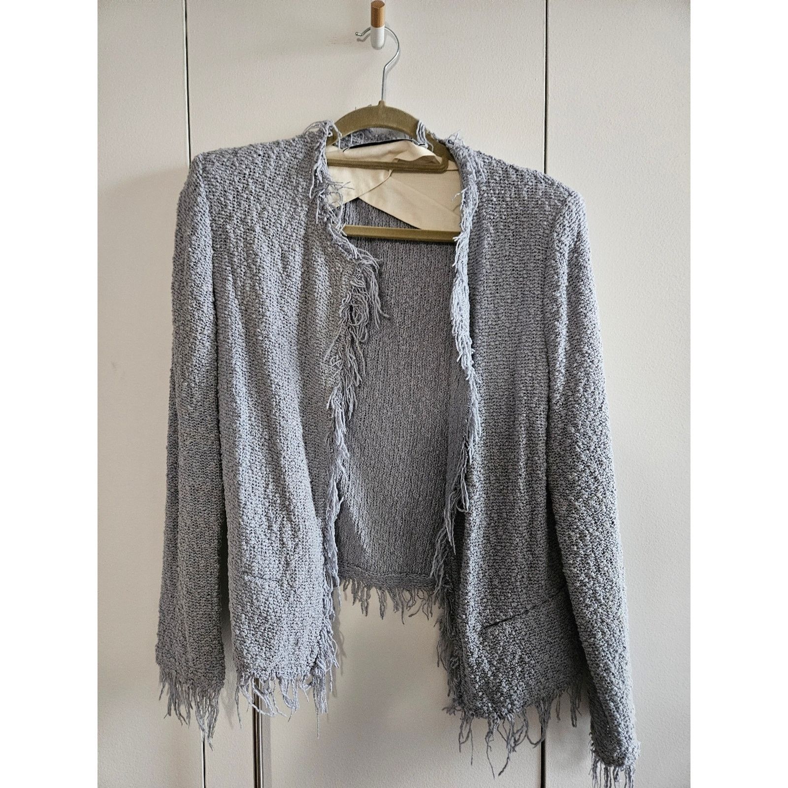 Iro IRO Shavani Size 38 Frayed Open-Front Knit Cardigan Size S / US 4 / IT 40 - 1 Thumbnail