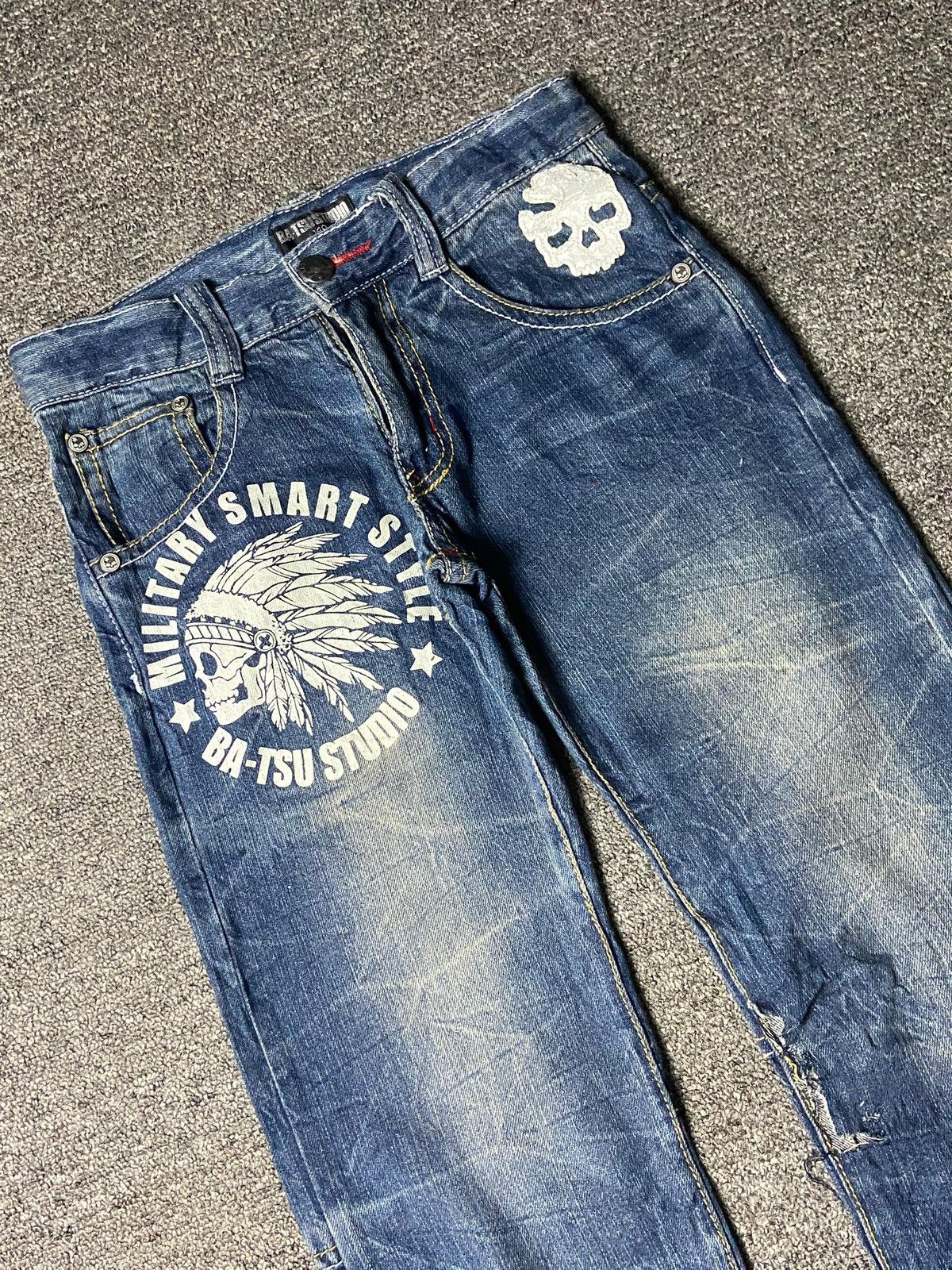 Japanese Brand BA-TSU STUDIO Brand Distressed Jeans (139) Size US 28 / EU 44 - 4 Thumbnail