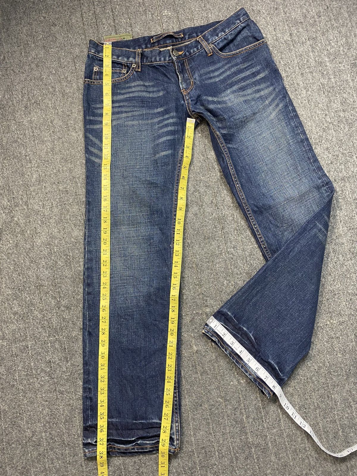 PPFM PPFM Yellow Riot Indigo Denim Jeans Straight Cut Size US 33 - 15 Thumbnail