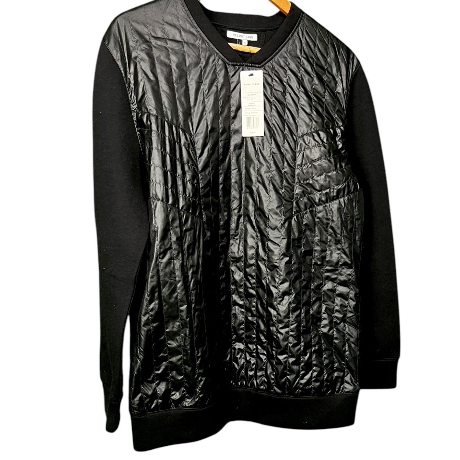 Helmut Lang Men's Helmut Lang Quilted Front Black Sweatshirt F09HM514 Size US M / EU 48-50 / 2 - 2 Thumbnail