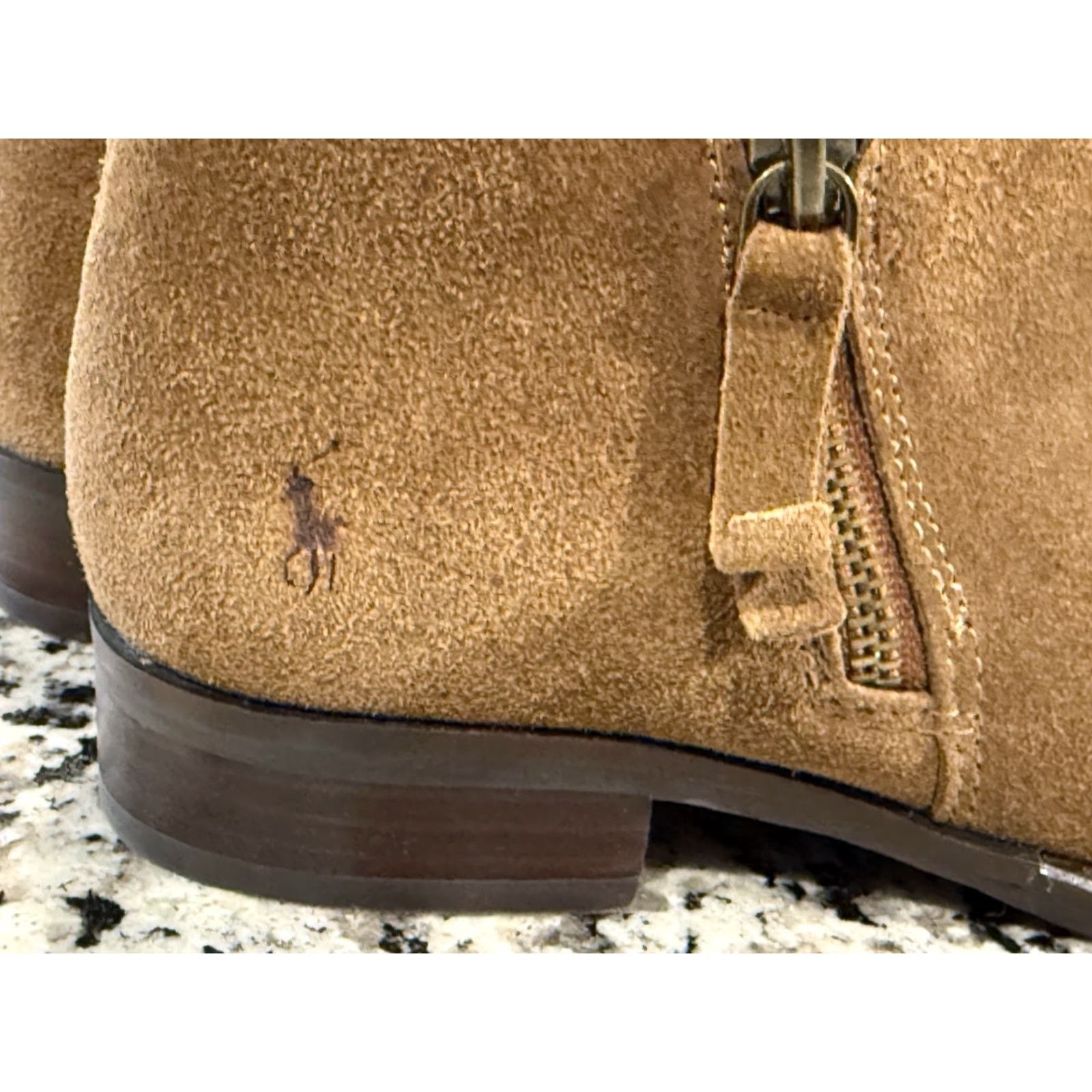 Polo Ralph Lauren Polo Ralph Lauren Side Zip Ankle Booties Sz 4 Suede Brown Women Size US 6 / IT 36 - 2 Thumbnail