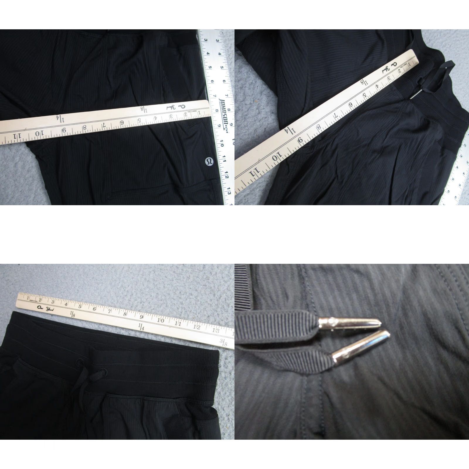 Lululemon VINTAGE Lululemon Track Pants Womens 4 Black Straight Leg Ribbed Waist Stirrup Hem Yoga Size 27" / US 4 / IT 40 - 8 Thumbnail