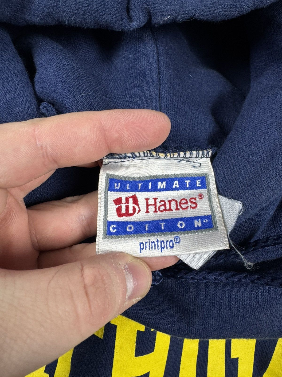 Hanes Vintage 90s Hanes Michigan College Boxy Fit Hoodie USA Y2K Size US XL / EU 56 / 4 - 6 Thumbnail