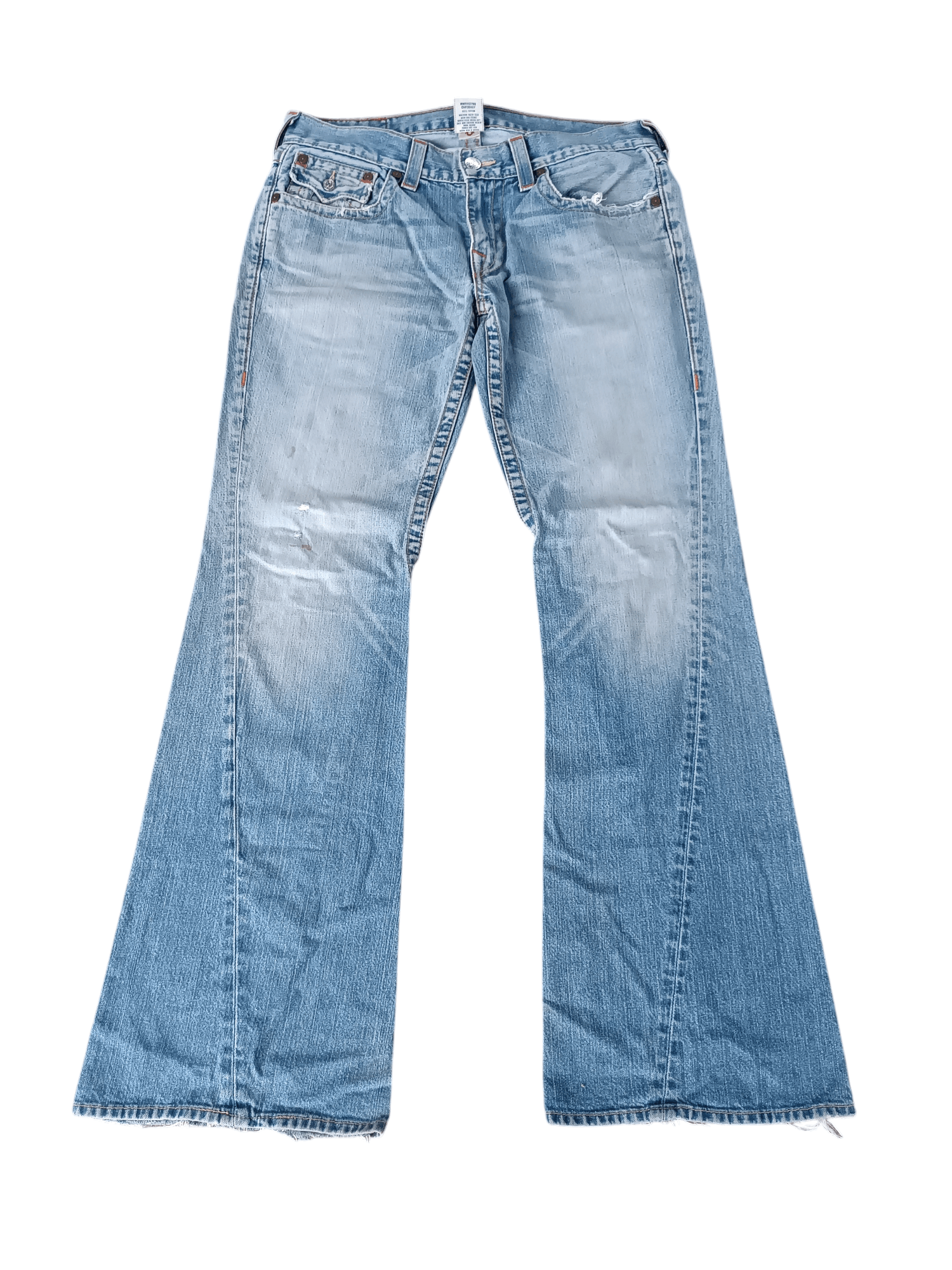 True Religion × Vintage True Religion Joey Distressed Flared Jeans Size US 34 / EU 50 - 1 Thumbnail