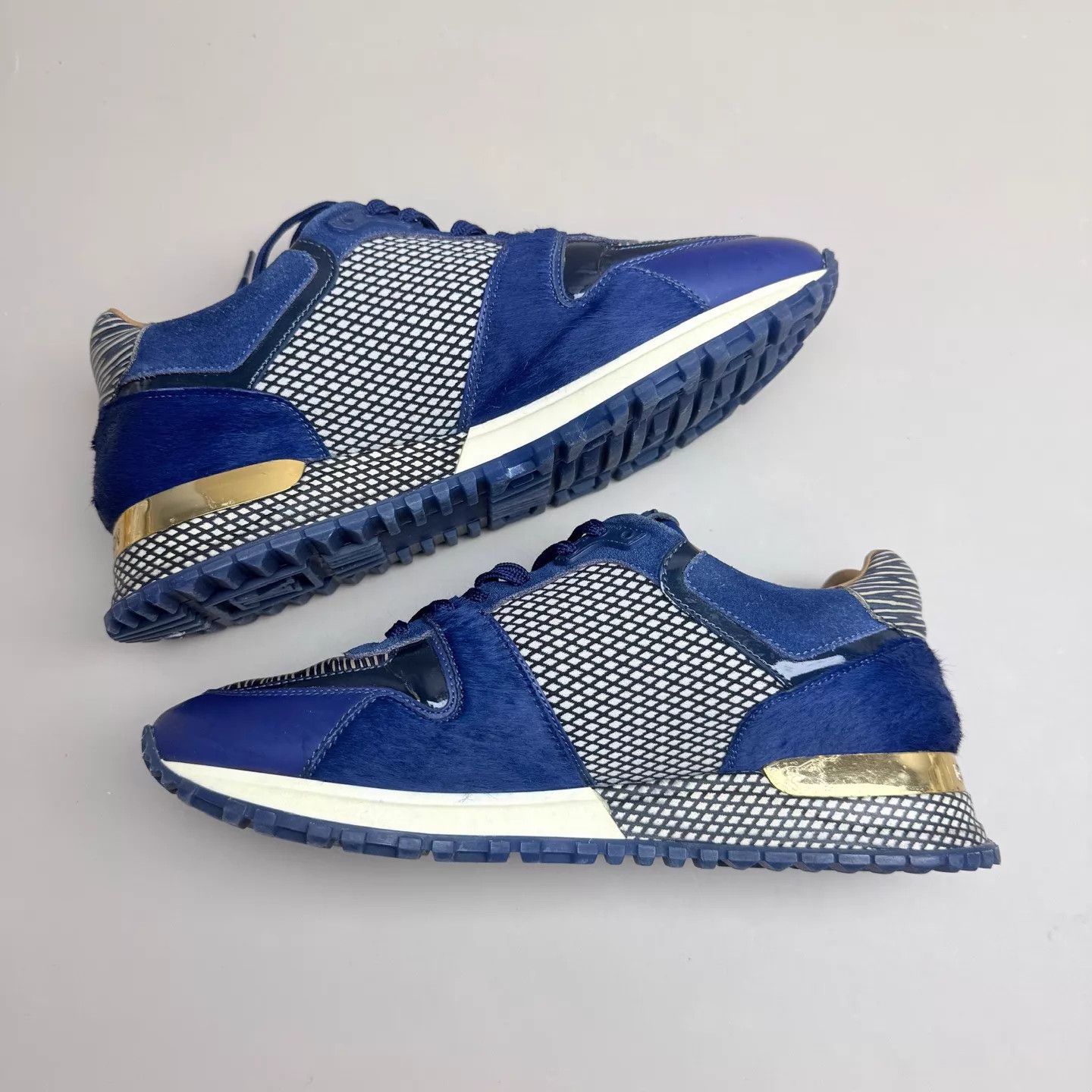 Louis Vuitton LV Run Away Black Blue Stripe Sneaker 35.5 99New Size US 5 / IT 35 - 5 Thumbnail