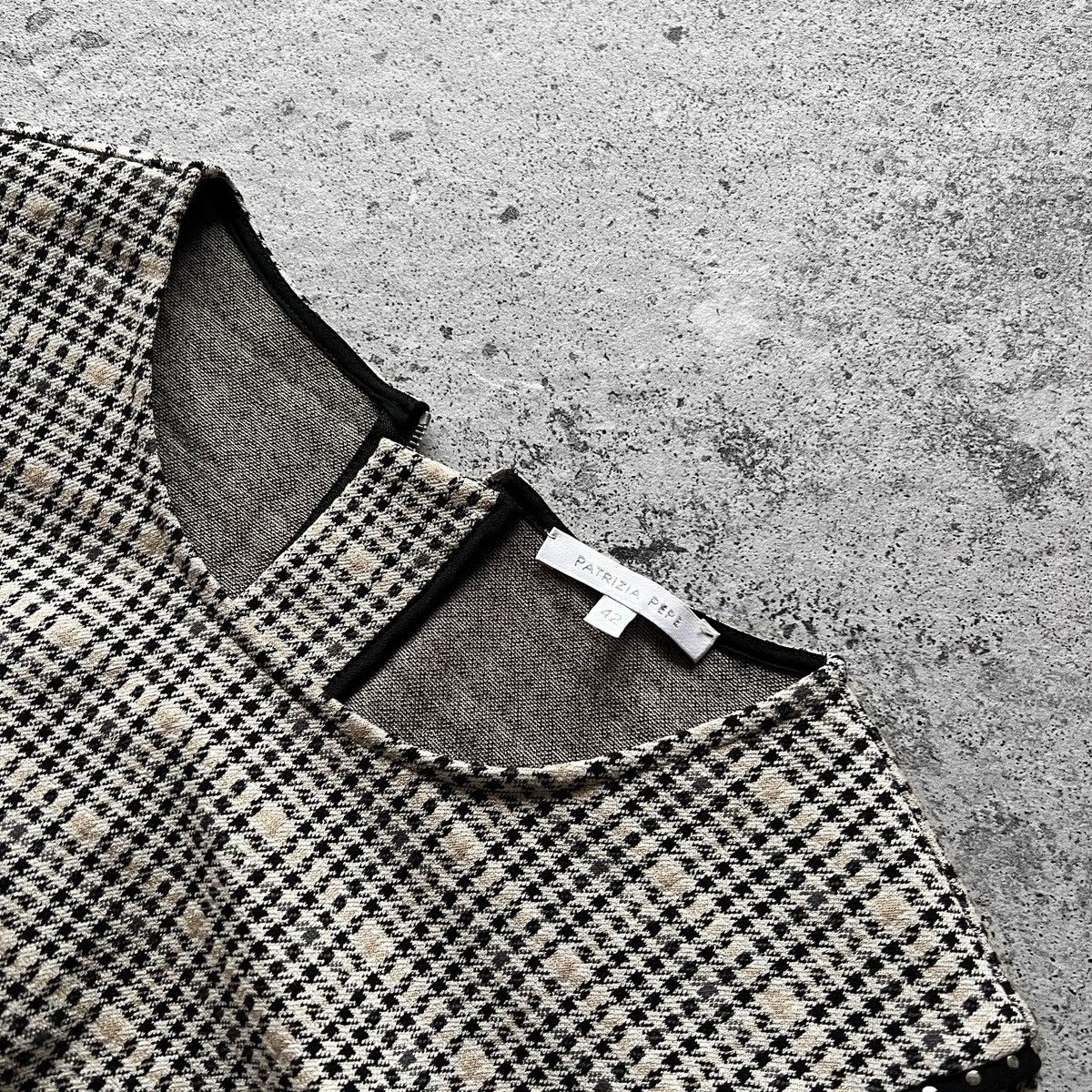 Designer × Patrizia Pepe Patrizia Pepe Womens Premium Checked Long Sleeve Short Dress Size S / US 4 / IT 40 - 6 Thumbnail