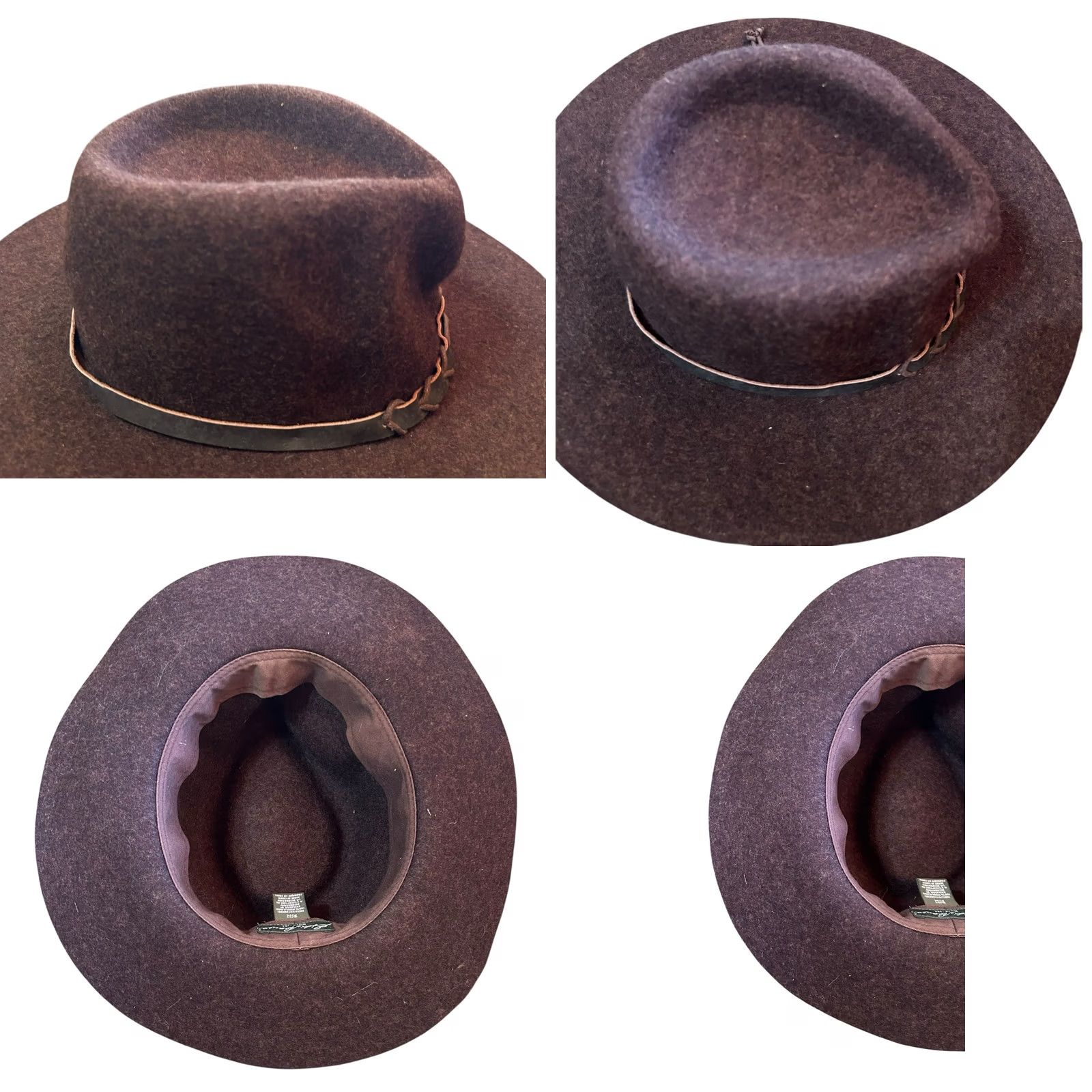 Eddie Bauer VINTAGE Eddie Bauer Lite Felt 100% Wool Fedora Hat Brown Leather Band Small/Medium Size ONE SIZE - 9 Thumbnail