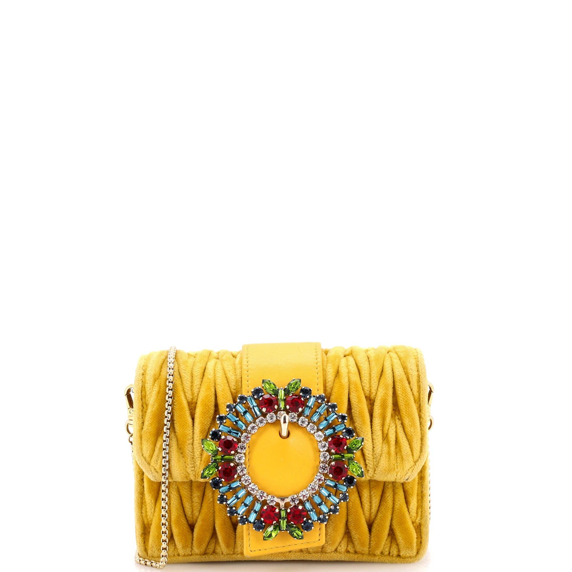 Miu Miu Crystal Buckle Chain Crossbody Bag Size ONE SIZE - 1 Thumbnail
