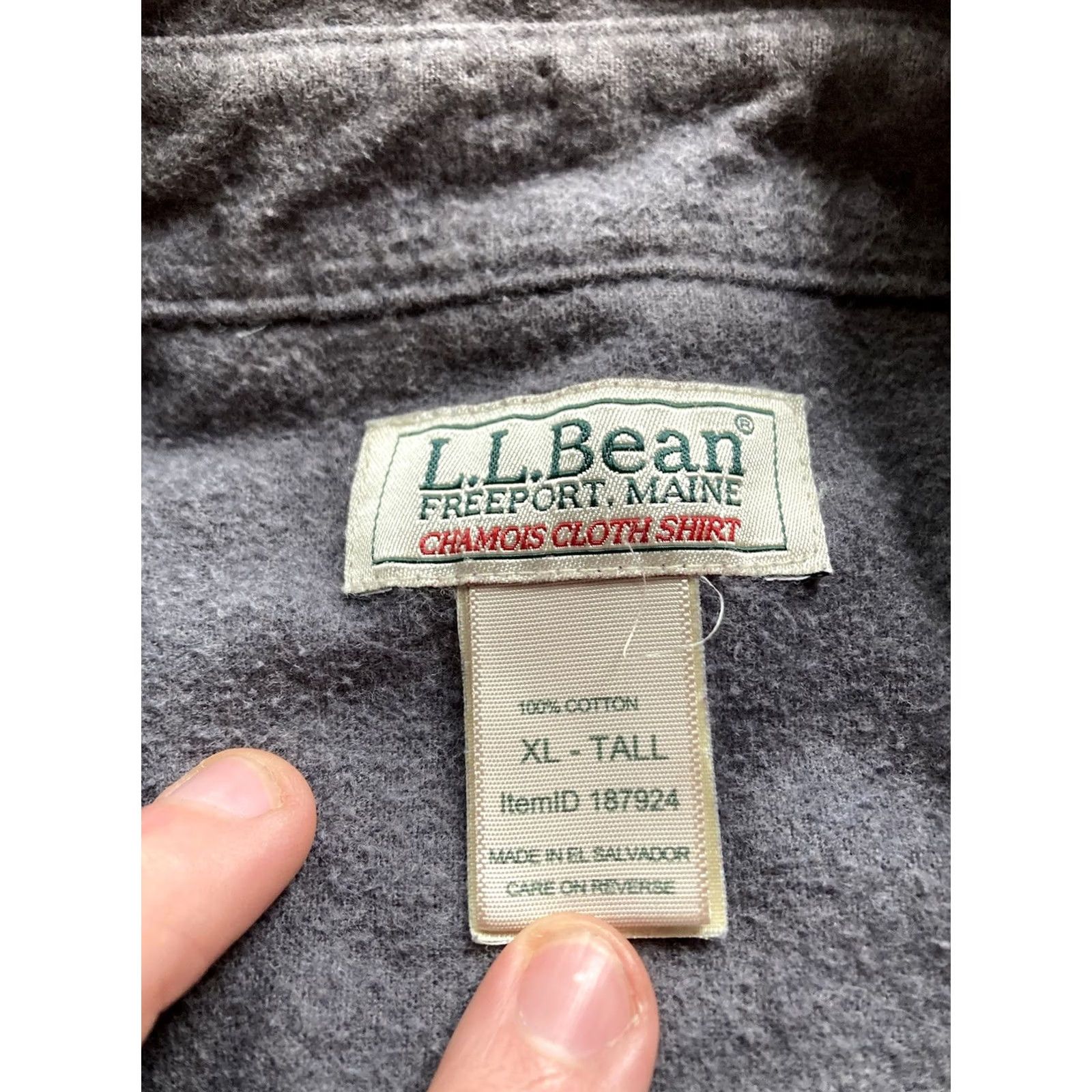 Vintage L.L. Bean Shirt Mens XL Tall Gray Flannel Long Sleeve Heavyweight Button-Up Casual Outdoor Size US XL / EU 56 / 4 - 6 Thumbnail