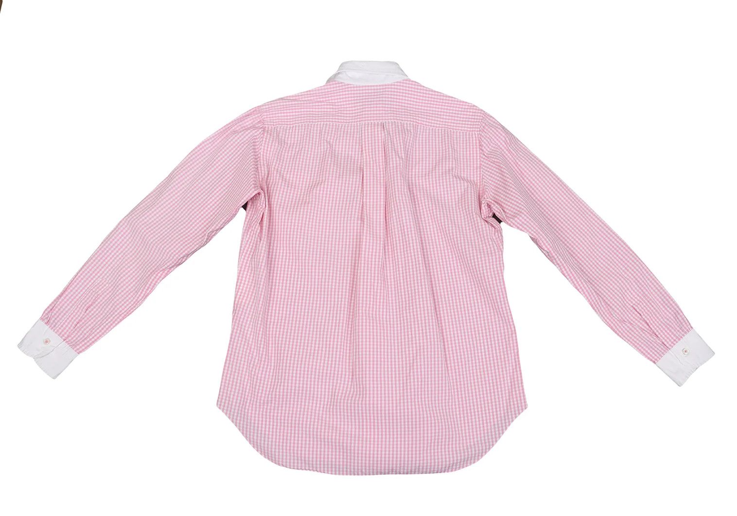 Junya Watanabe Pink and White Check Round Collar Long Sleeve Shirt Size US S / EU 44-46 / 1 - 14 Thumbnail