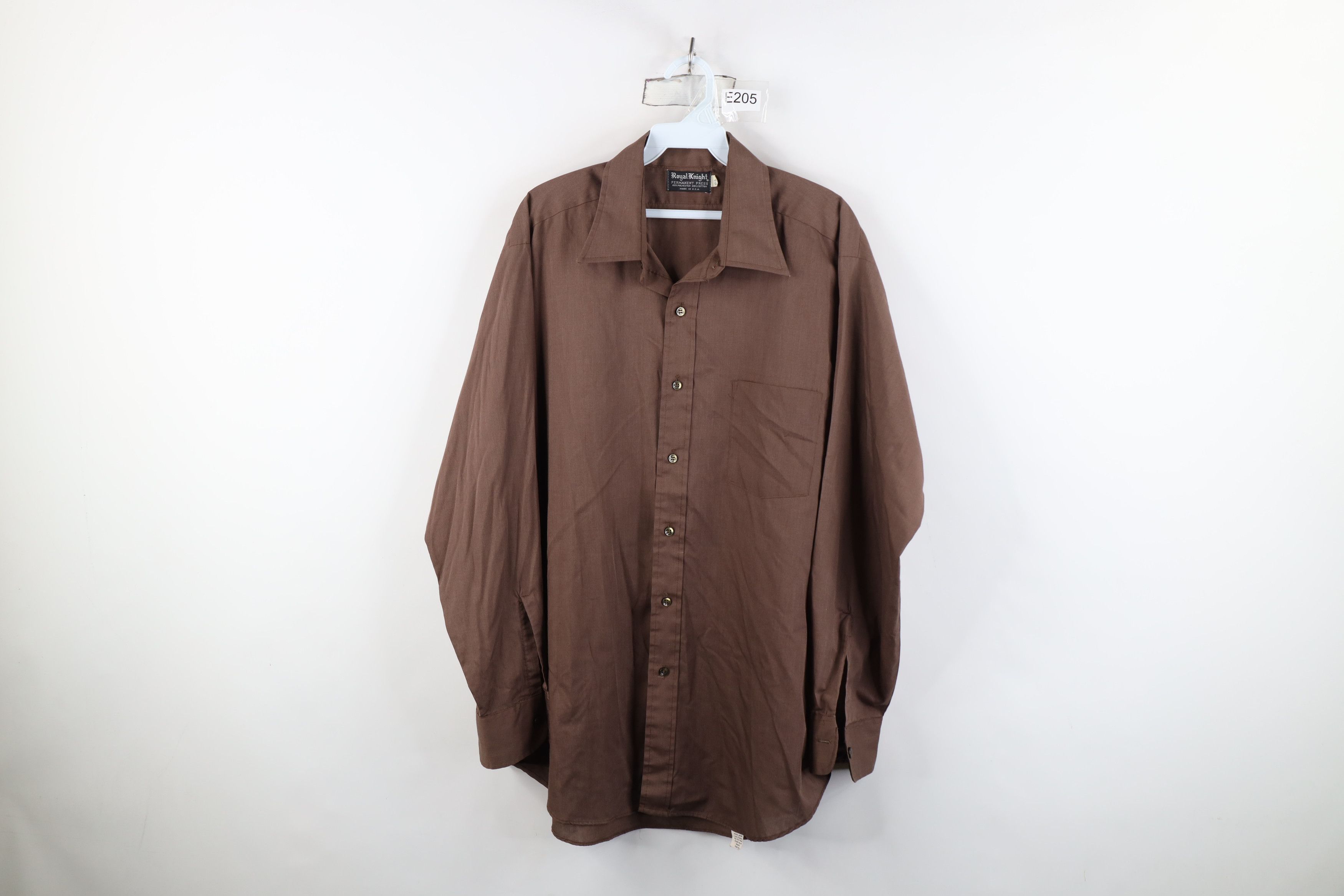 Vintage Vintage 70s Streetwear Faded Collared Button Shirt Brown USA Size US M / EU 48-50 / 2 - 1 Thumbnail