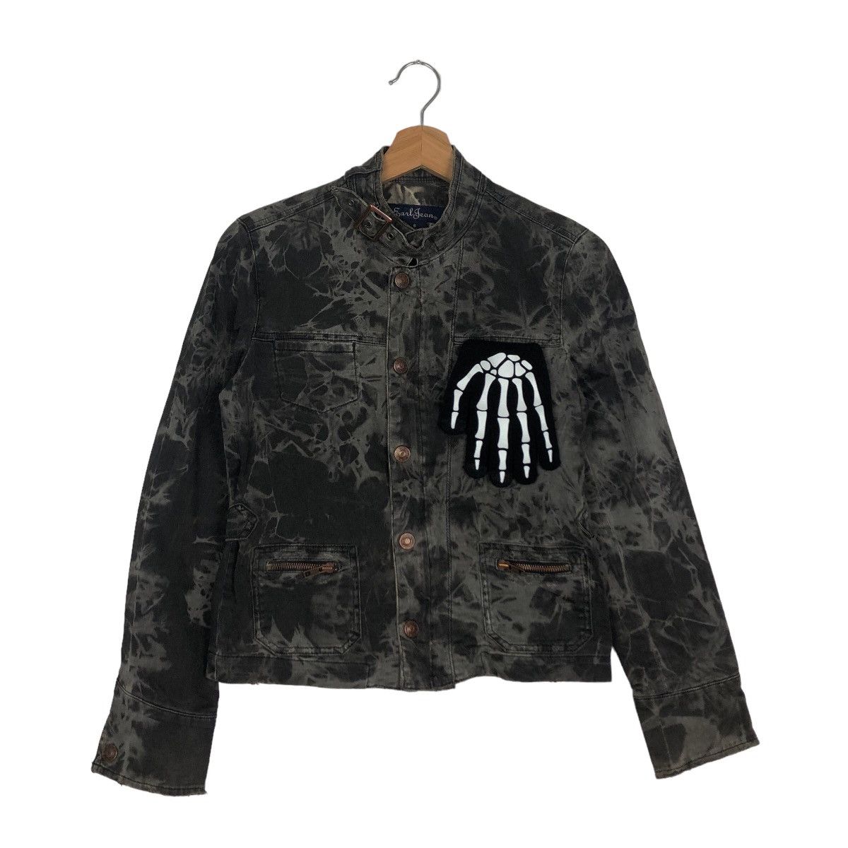 Japanese Brand 🔥VINTAGE CROPPED TRUCKER JACKET EARL JEANS ACID WASH DESIGN Size US S / EU 44-46 / 1 - 1 Thumbnail