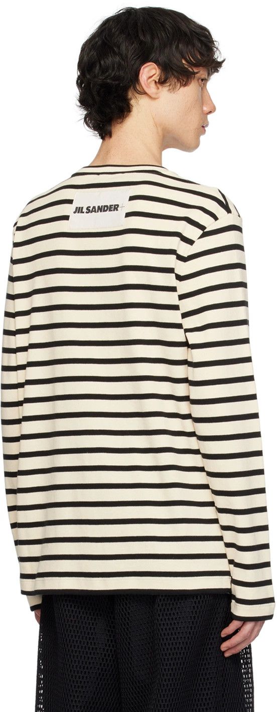 Jil Sander o1mt1gz0625 Long Sleeve T-Shirt in White/Black Size US L / EU 52-54 / 3 - 3 Thumbnail