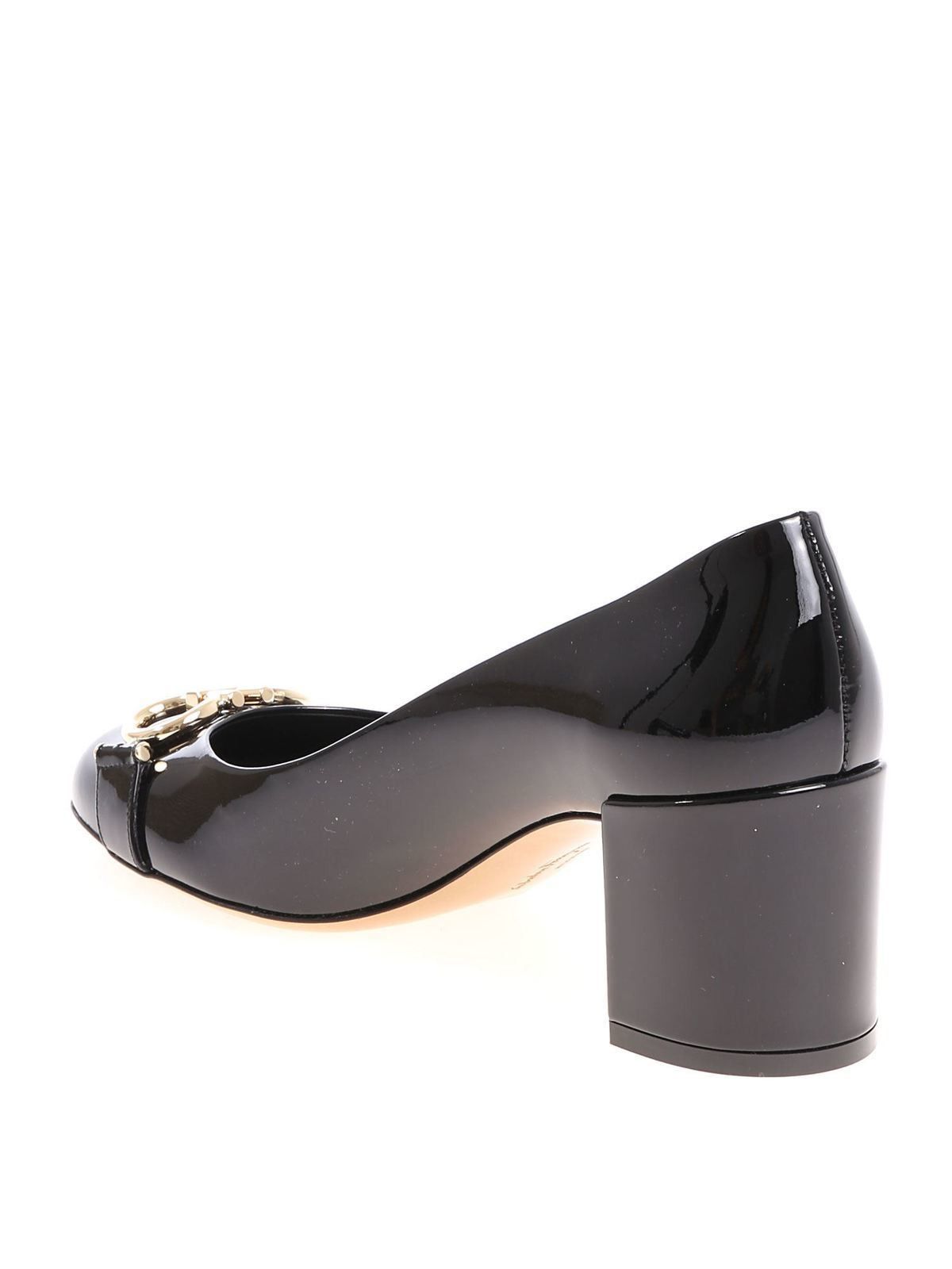 Salvatore Ferragamo o1s1rm0526 Patent Leather Garda Pumps in Black Size US 10 / IT 40 - 4 Thumbnail