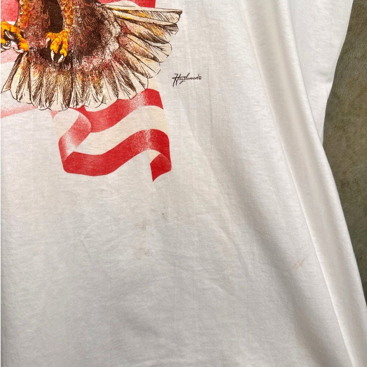 Vintage VTG 90s American Proud Eagle T Shirt XL White Single Stitch Size US XL / EU 56 / 4 - 6 Thumbnail