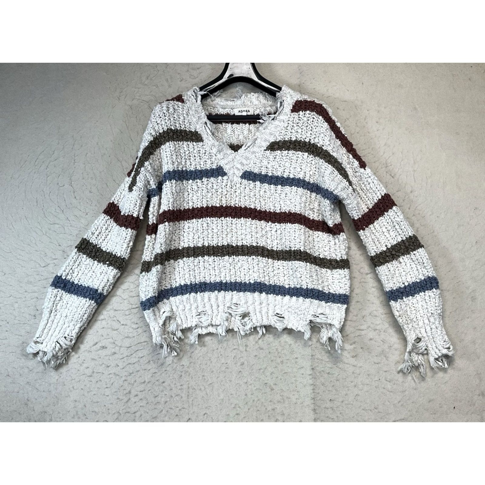 Rado Adora Sweater Shirt Knit Open-V Neck Multicolor Long Sleeve S Pullover Oversized Womens Regular Colorful Size S / US 4 / IT 40 - 2 Thumbnail