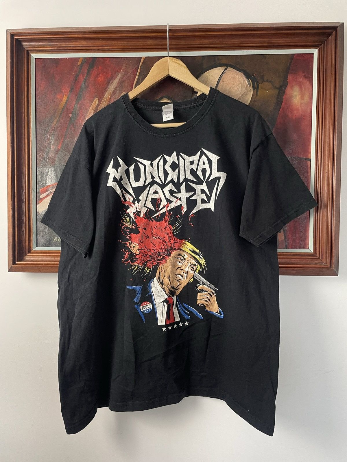 Band Tees Vintage Y2k Municipal Waste Donald Trump Walls Of Death Tee Size US XL / EU 56 / 4 - 1 Thumbnail
