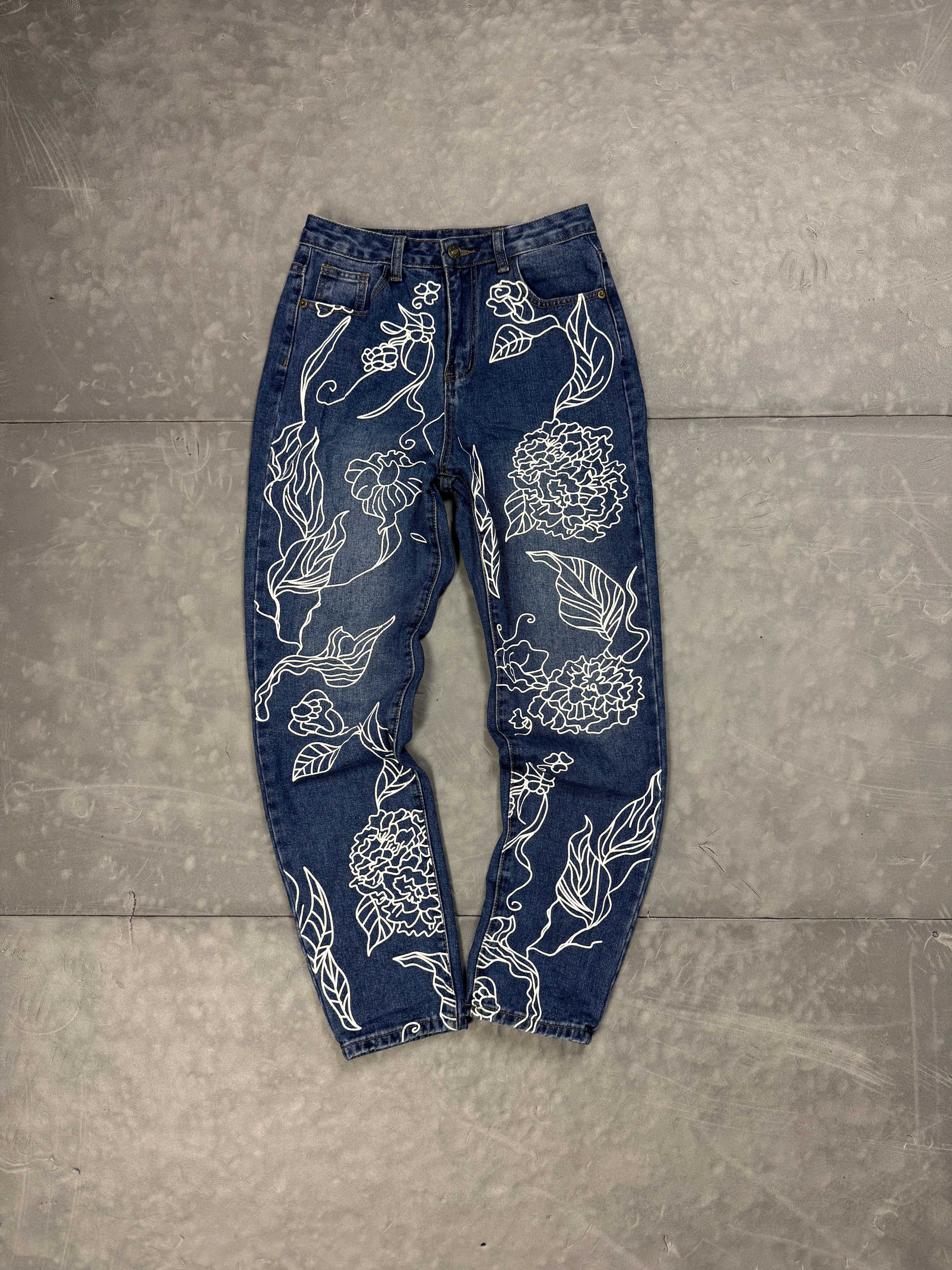 Vintage Y2K Denim Baggy Jeans with Retro Graphic Prints (S) 90s Size 26" / US 2 / IT 38 - 3 Thumbnail