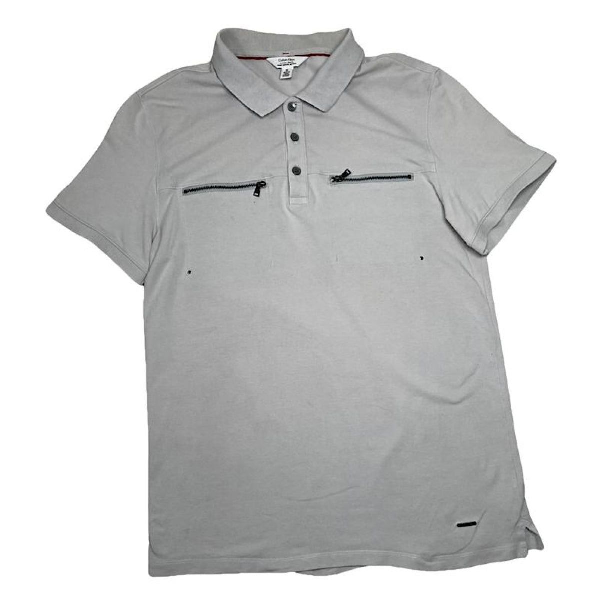 Calvin Klein Grey Cotton Polo Shirt Size S / US 4 / IT 40 - 1 Thumbnail