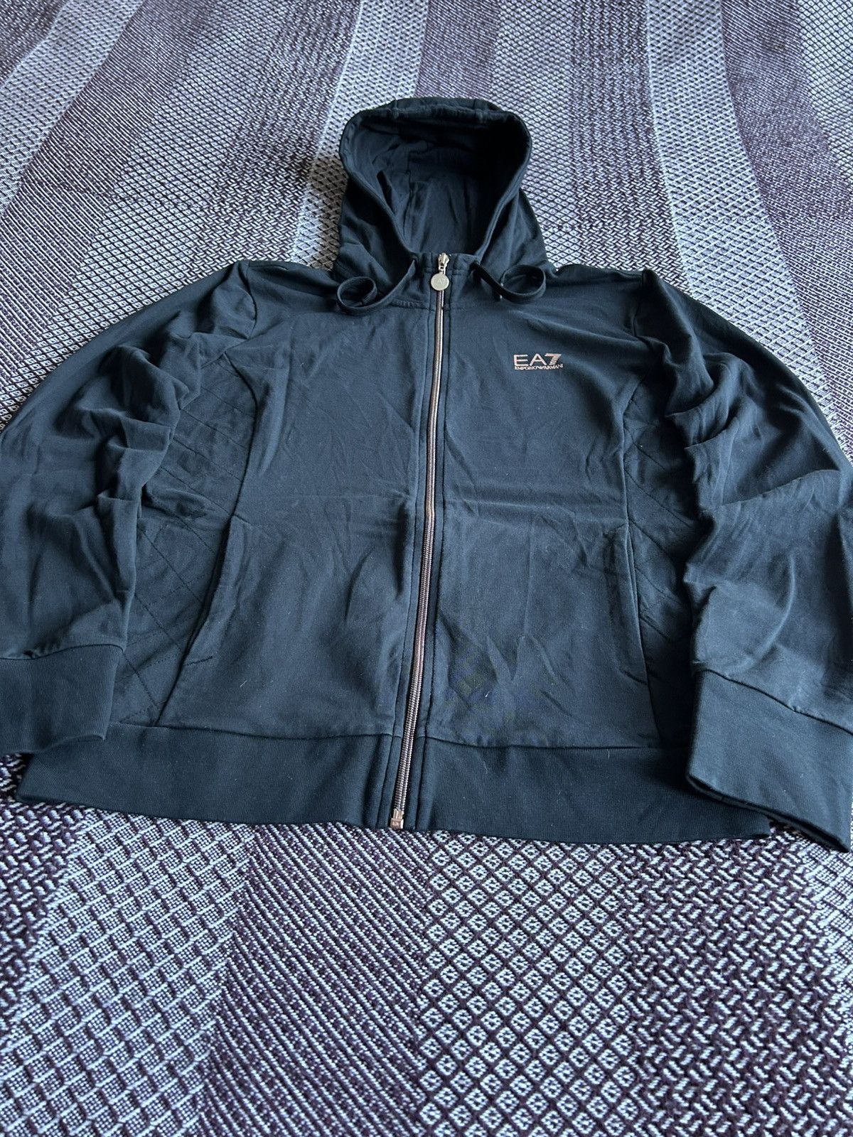 Armani × Emporio Armani Emporio Armani Zip Up Hoodies Black Solid Size Large Size L / US 10 / IT 46 - 3 Thumbnail