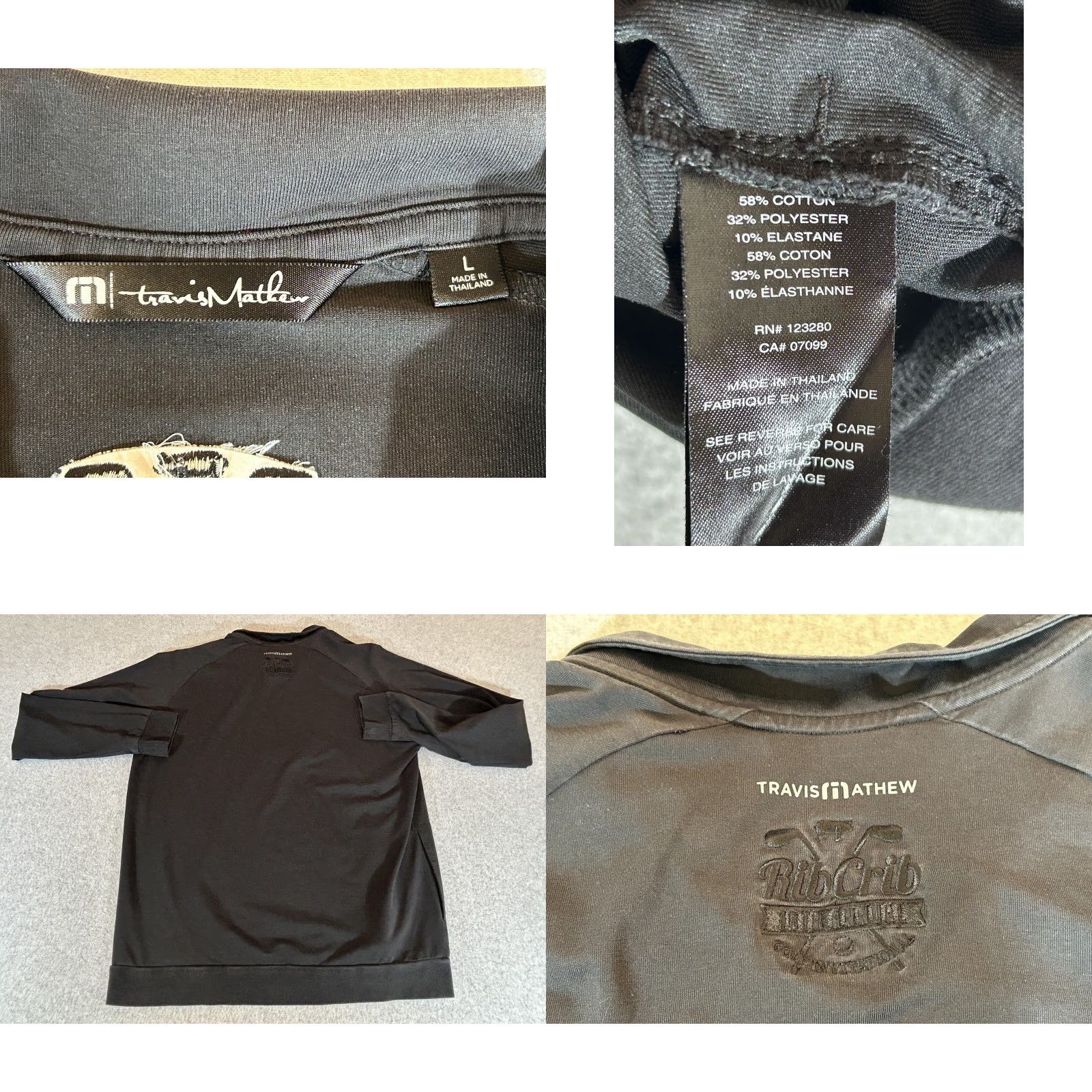 TravisMathew Travis Mathew Pullover Mens Large Black 1/4 Zip Sweatshirt Sweatshirt Golf Athletic Shirt Size US L / EU 52-54 / 3 - 8 Thumbnail