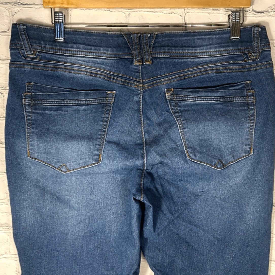 Vintage Democracy Womens Ab Technology Skinny Jeans 14 Blue Jeans Womens 14 Tapered Regular Holes Back Leg Size 36" / US 14 / IT 50 - 6 Thumbnail