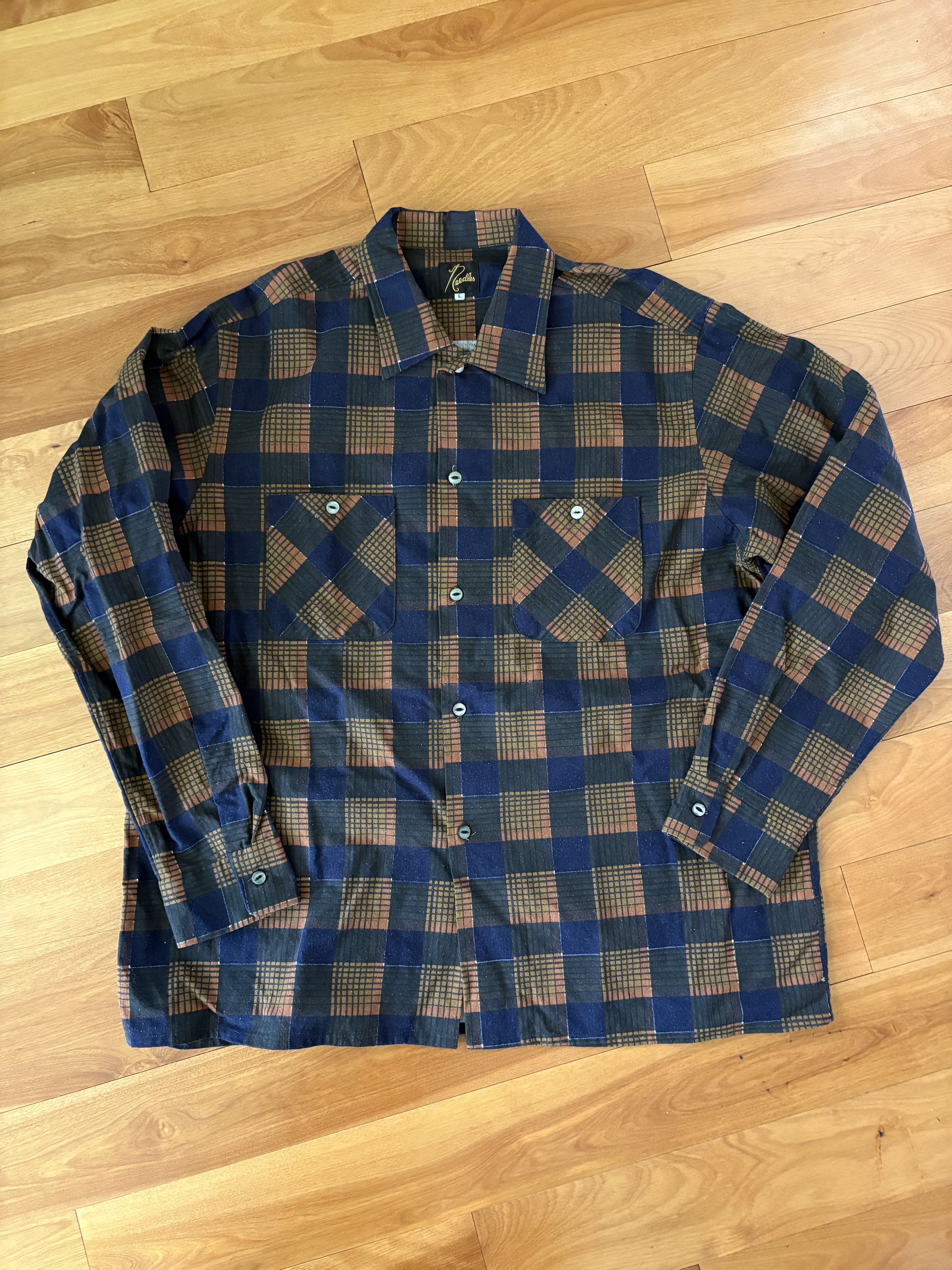 Needles One-Up Shirt - Printed Flannel / Plaid - RW303 Size US L / EU 52-54 / 3 - 2 Thumbnail