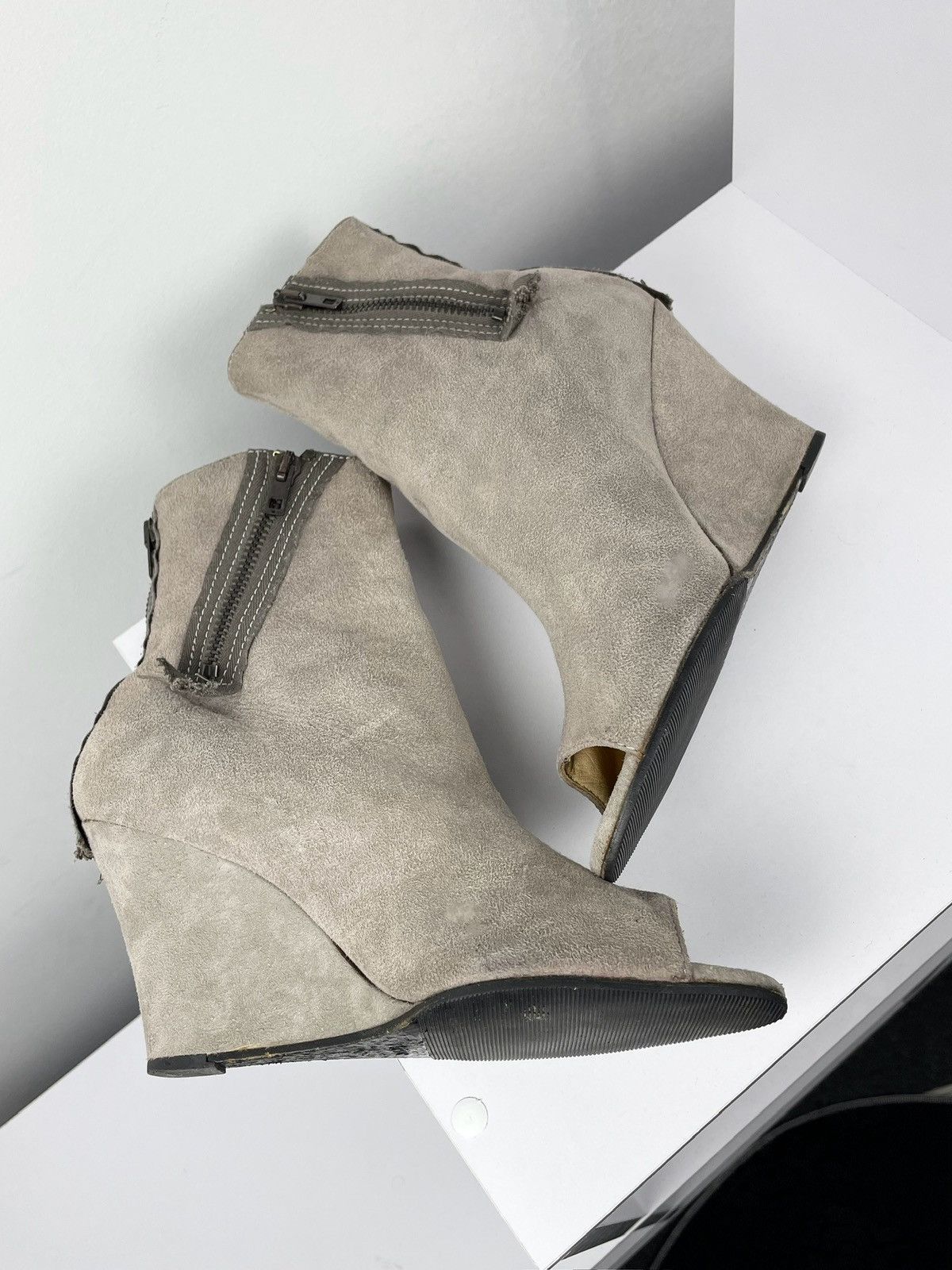 Acne Studios Acne Studious Open Toe Beige Leather Heel Bump Boots Size US 6.5 / IT 36.5 - 4 Thumbnail