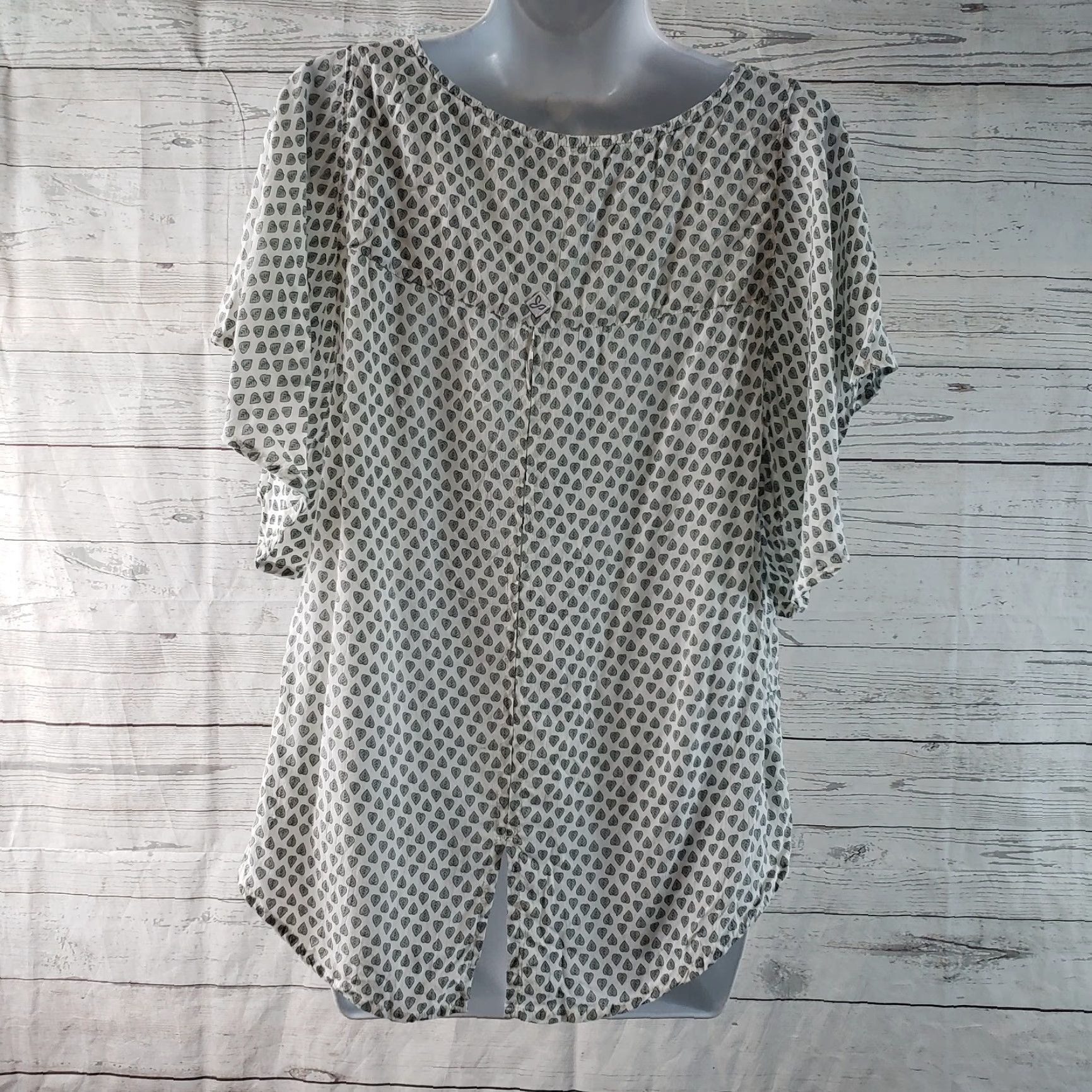 Prana Prana Womens Emmi Printed Top Sz Small White Green Leaf Print Scoop Neck Size S / US 4 / IT 40 - 4 Thumbnail
