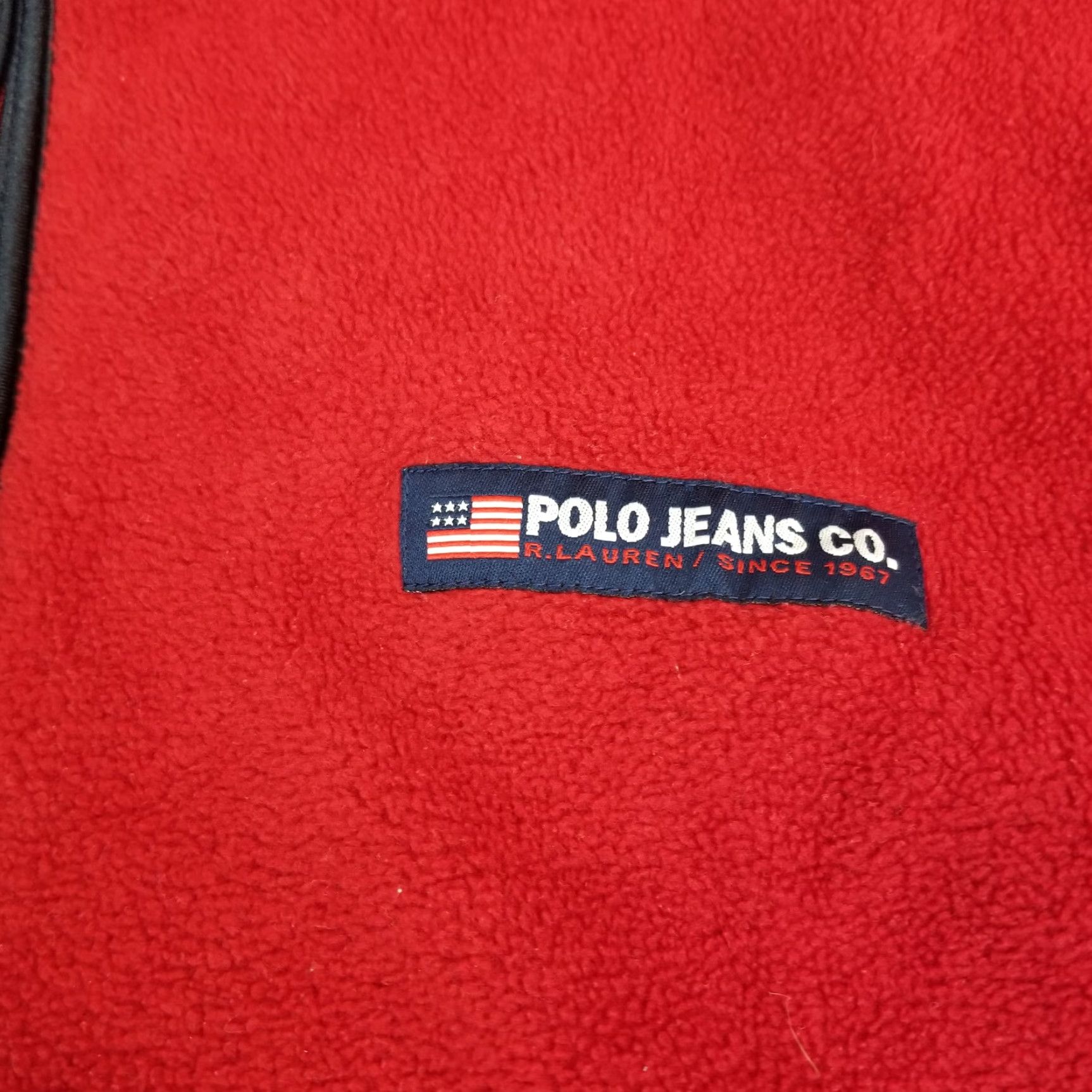 Ralph Lauren Polo Jeans Co Ralph Lauren Mens Jacket XL Red Long Sleeves Flag 1/4 Zip Fleece Size US XL / EU 56 / 4 - 5 Thumbnail