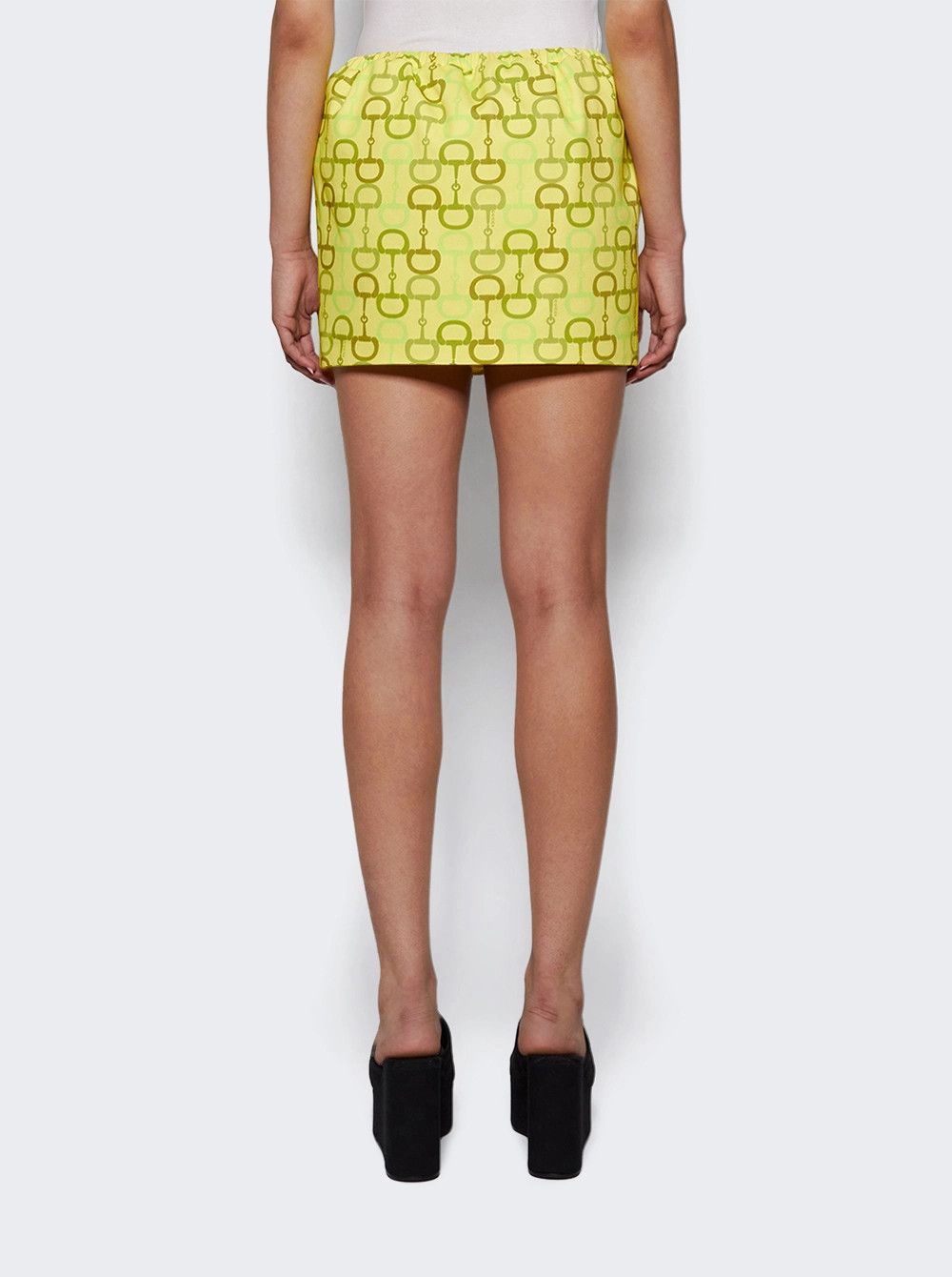 Gucci o1la5ras0526 Printed Cotton Mini Skirt in Yellow Size 30" / US 8 / IT 44 - 4 Thumbnail