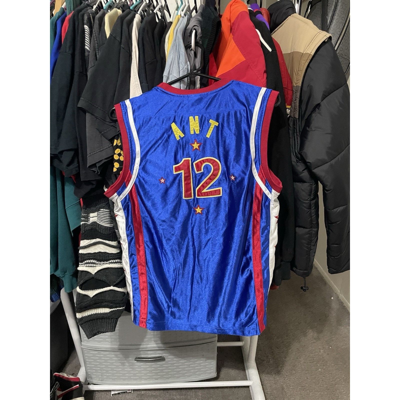 Harlem Globetrotters Size L- VTG HARLEM GLOBETROTTERS ANT # 12 JERSEY BASKETBALL Size L / US 10 / IT 46 - 2 Thumbnail