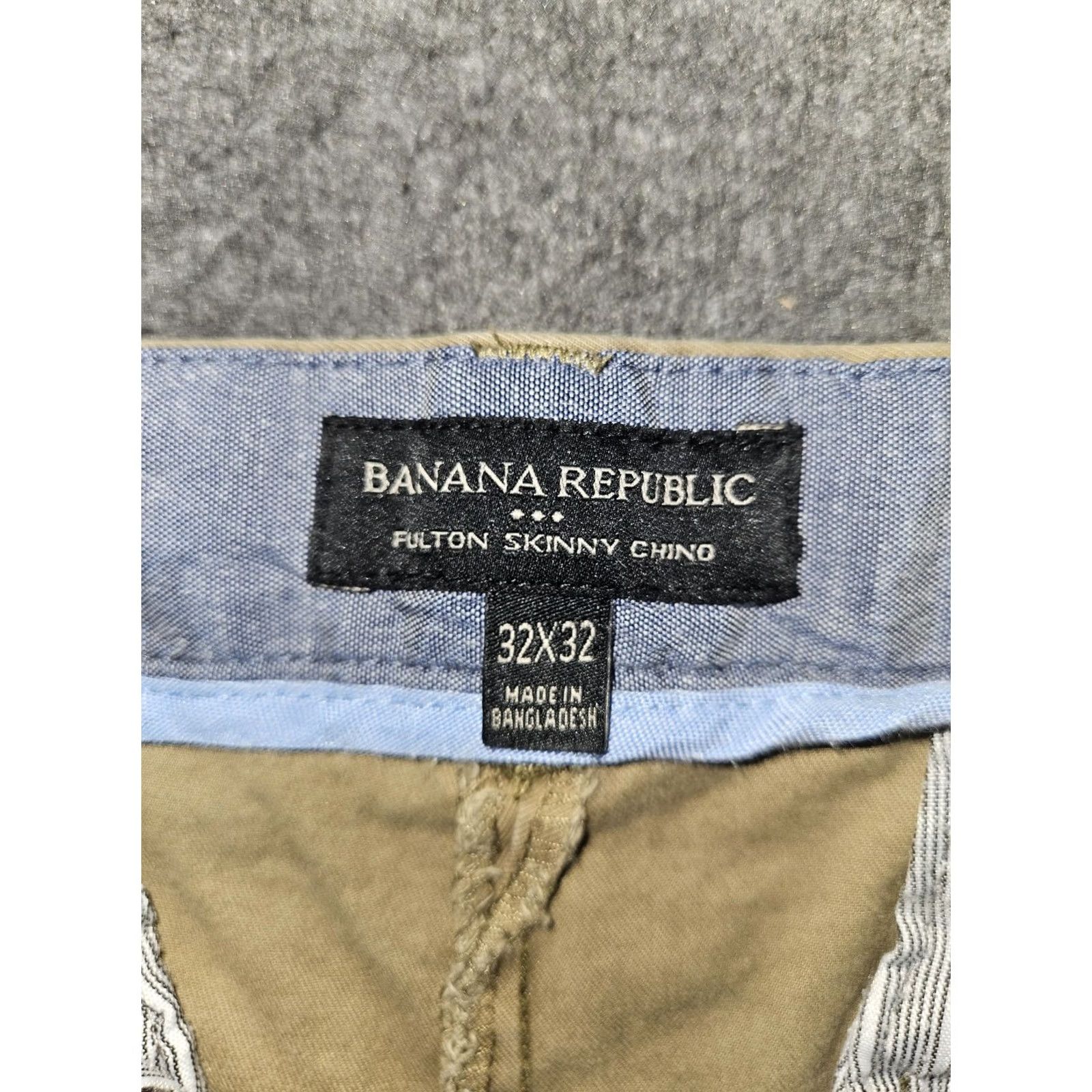 Banana Republic Banana Republic Fulton Skinny Chino Pants Mens 32x32 Beige Slim Stretch Cotton Spandex Business Casual Flat Front Zip Button Pockets Womens Size US 32 / EU 48 - 2 Thumbnail