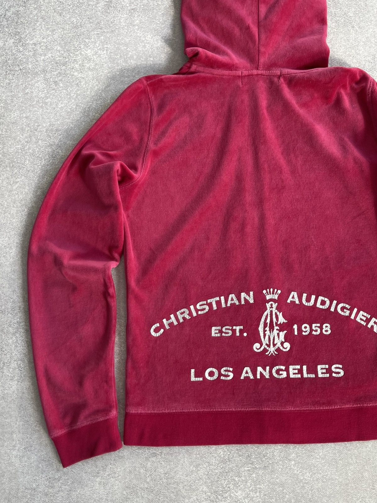 Christian Audigier VINTAGE CHRISTIAN AUDIGIER VELOUR Y2K ed hardy ZIP UP HOODIE Size L / US 10 / IT 46 - 6 Thumbnail