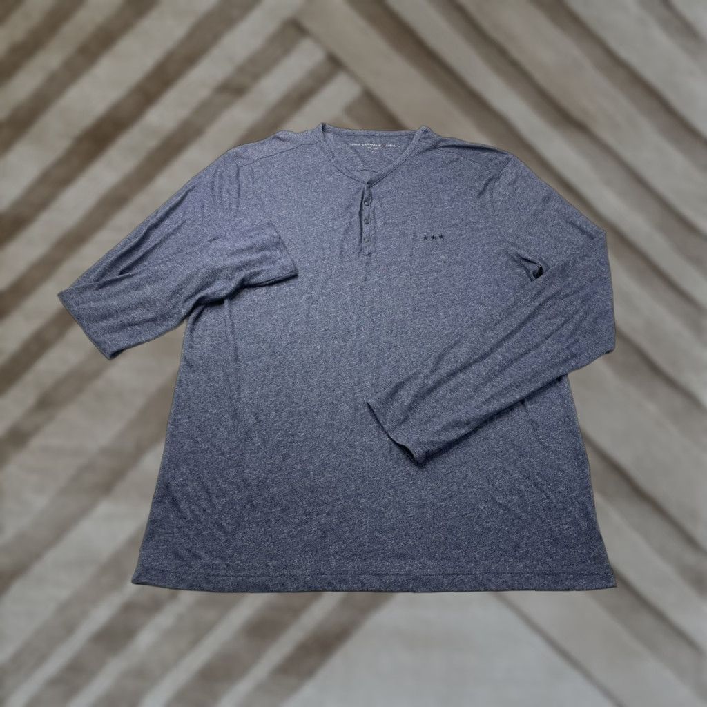John Varvatos VINTAGE John Varvatos Star USA Mens Large Henley Shirt Snap Placket Lightweight Stretch Cotton Blue Long Sleeve Regular Fit 2010s Mens T-Shirt Size US L / EU 52-54 / 3 - 1 Thumbnail