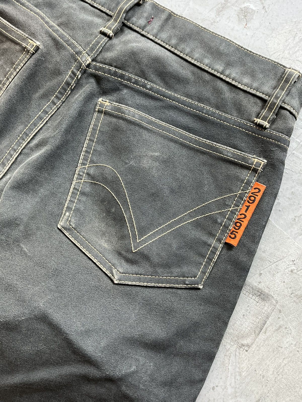 If Six Was Nine × Japanese Brand × Le Grande Bleu (L.G.B.) 💥291295=Homme Faded Suede biker jeans style sz II Size US 30 / EU 46 - 4 Thumbnail