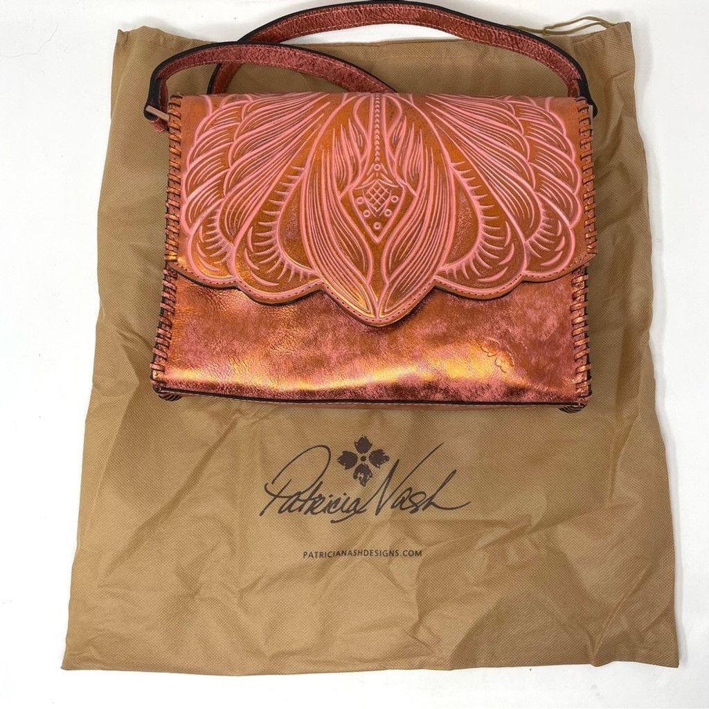 Patricia Nash NEW Patricia Nash Sarola Burnt Coral Hand Tooled Leather Bag Size ONE SIZE - 4 Thumbnail