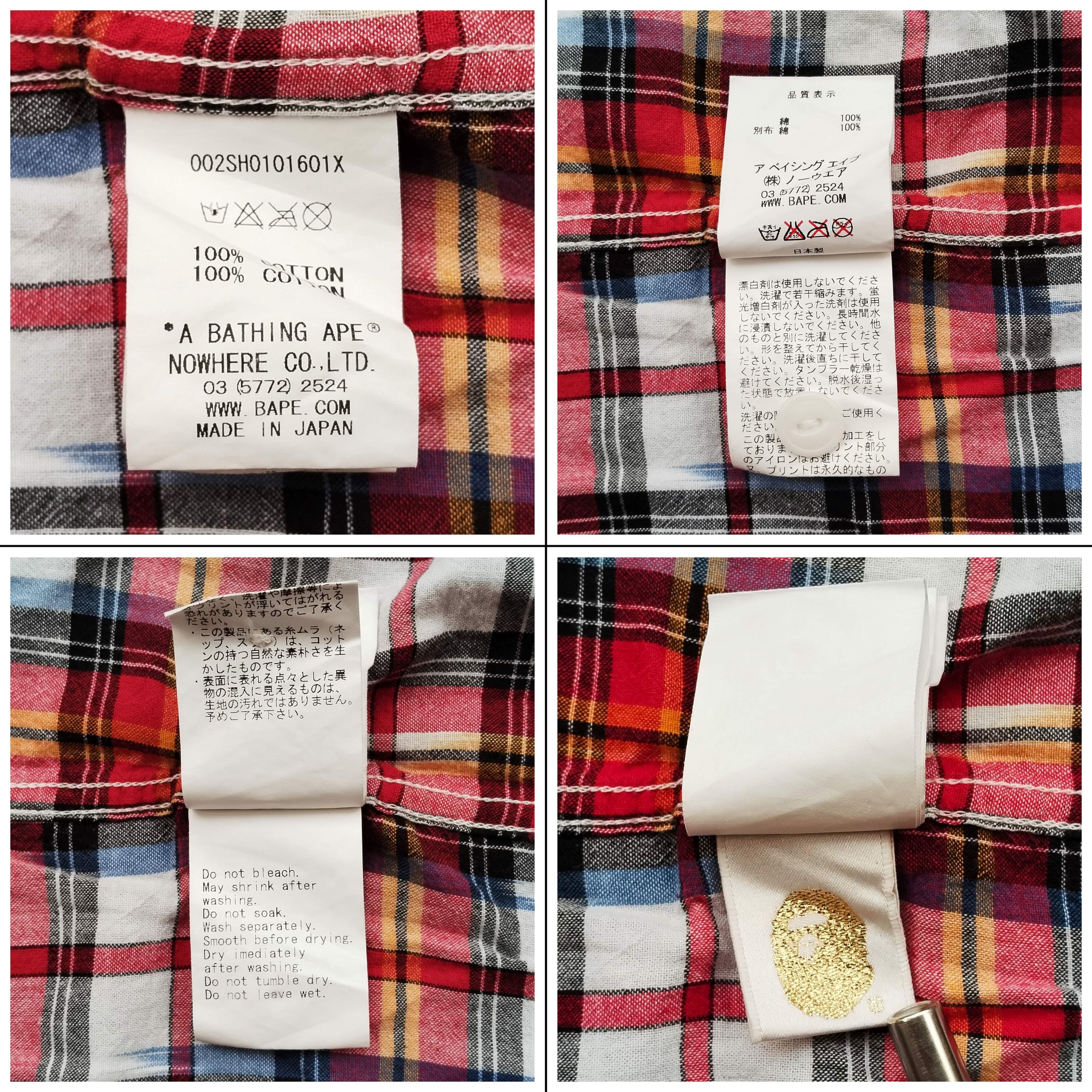 Bape Bape Baby Milo Gingham Button Up Size US S / EU 44-46 / 1 - 6 Thumbnail