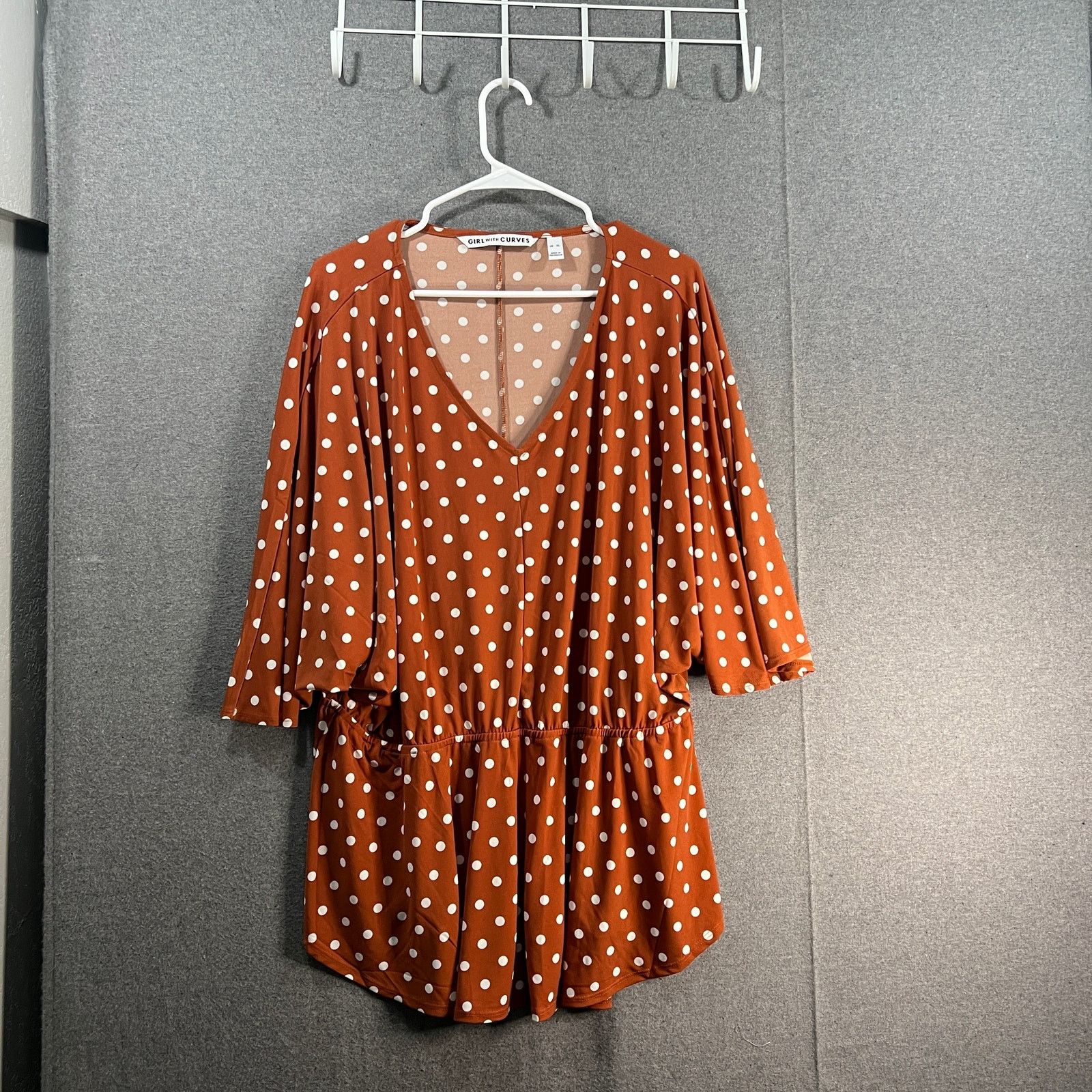 Other Girl With Curves V-Neck Knit Top Rust Dot Size X-Large Size XL / US 12-14 / IT 48-50 - 1 Thumbnail