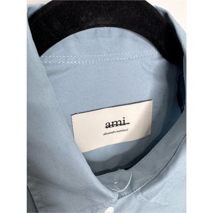 AMI Ami Paris Ami de Coeur Logo Embossed Boxy Shirt Blue Men’s S Size US S / EU 44-46 / 1 - 5 Thumbnail