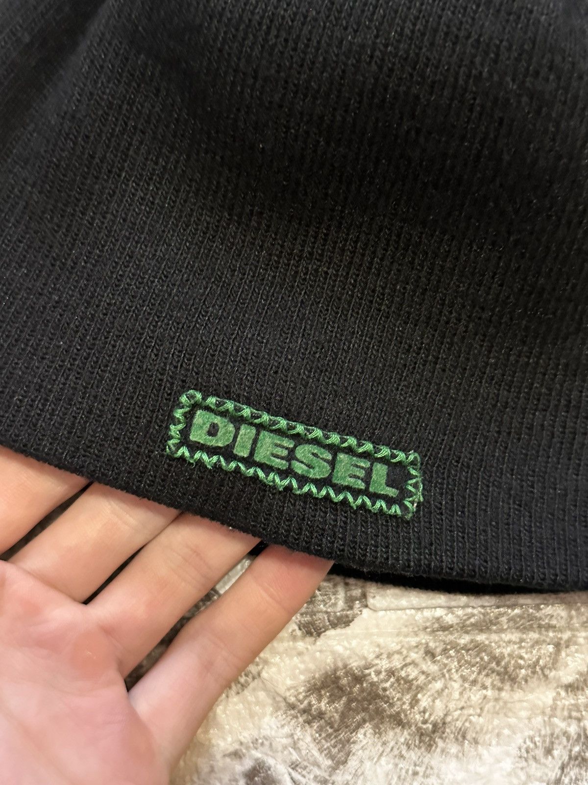 Diesel Vintage Diesel Distressed Beanie Black One Size Y2K Size ONE SIZE - 3 Thumbnail
