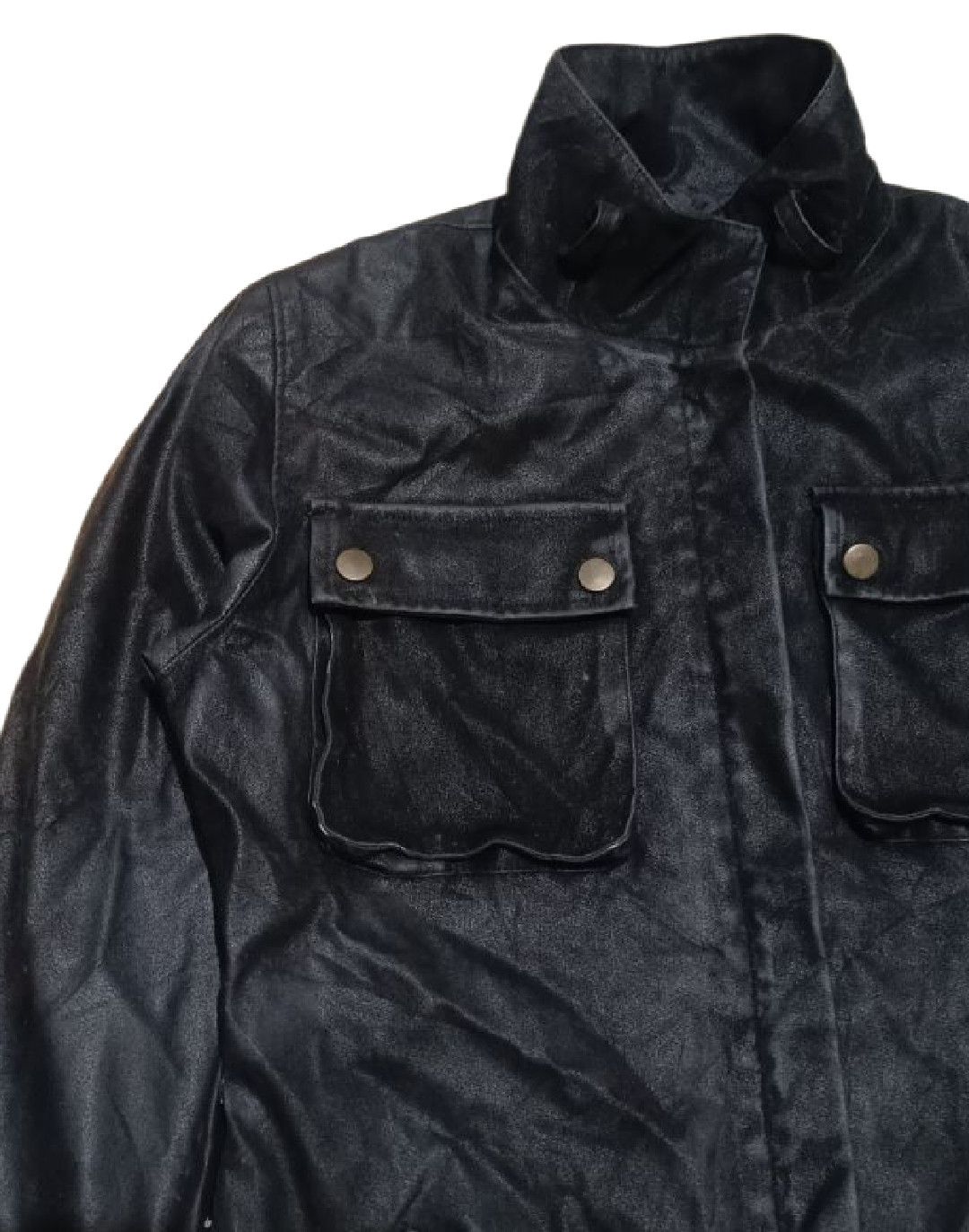 GOA Vintage Reve Waxed Padde Leather Biker Jacket Cargo Pocket Size M / US 6-8 / IT 42-44 - 4 Thumbnail