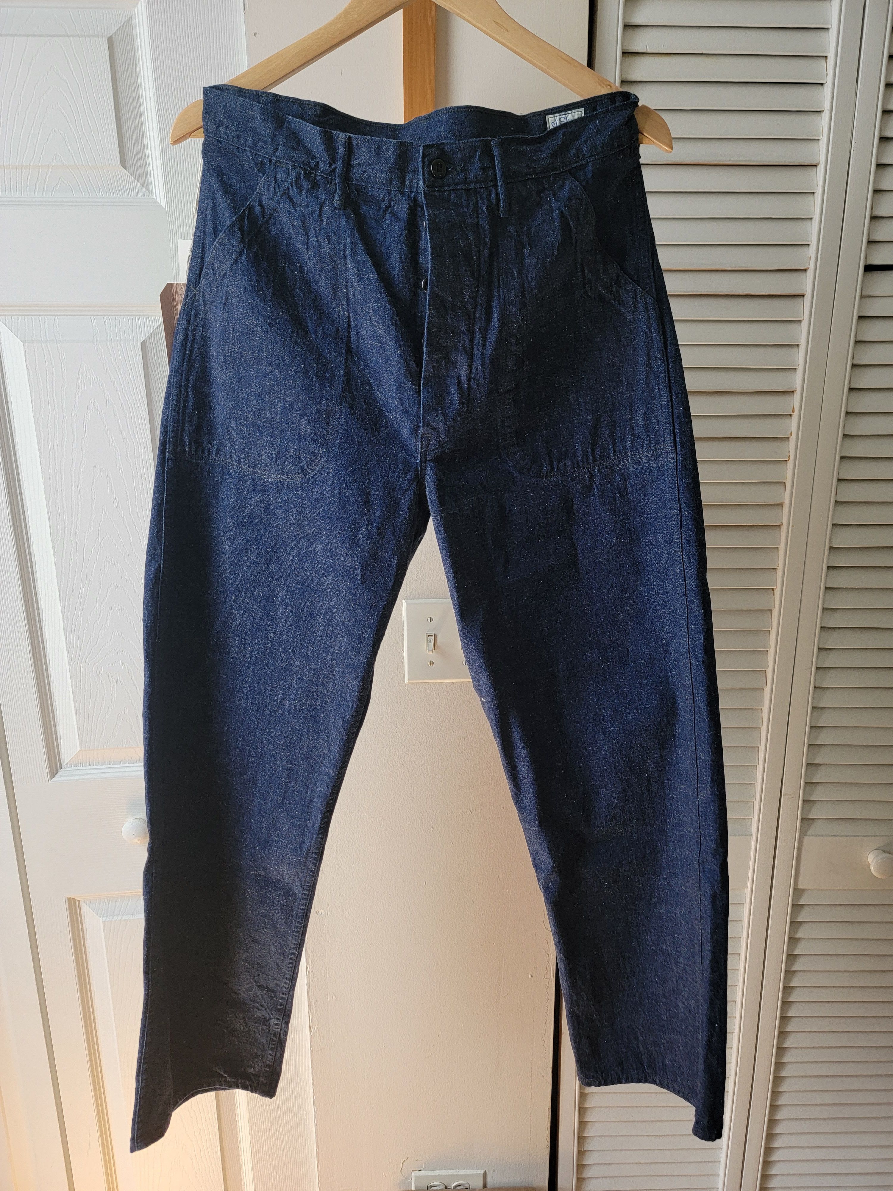 image of Orslow Us Navy Denim Utility Pants One Wash in Indigo, Men's (Size 32)