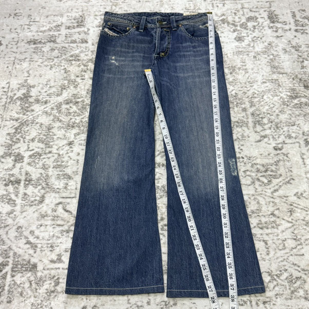 Vintage Y2k Diesel Shazor Distressed Fade Wash Flare Jeans